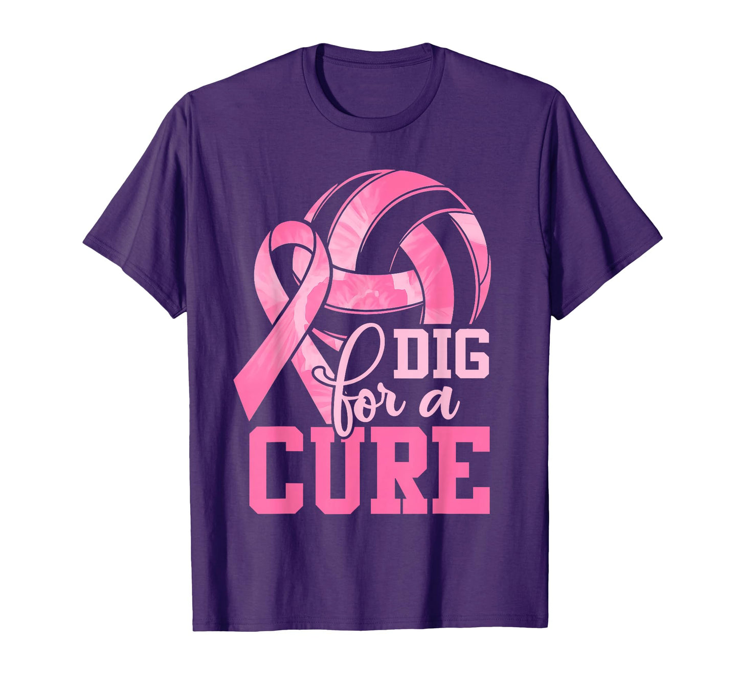 Dig For A Cure Volleyball Pink Breast Cancer Awareness Girls T-Shirt