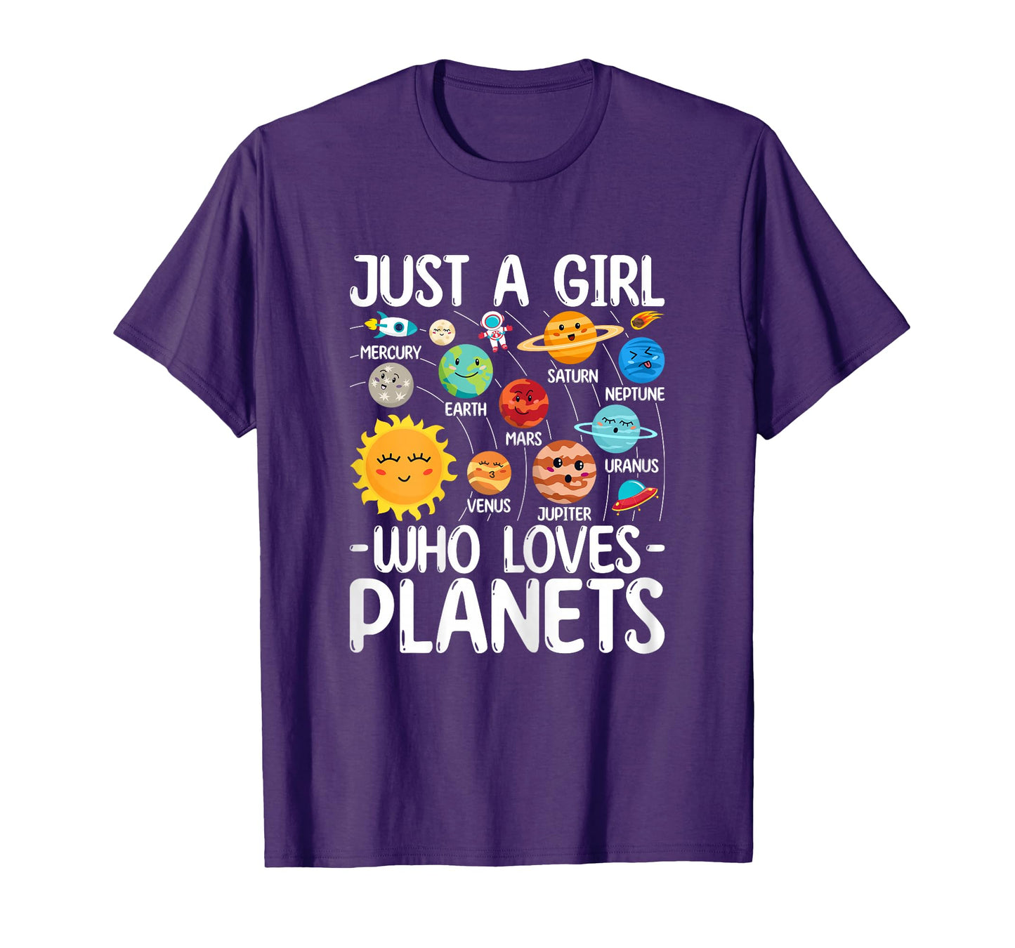 Just A Girl Who Loves Planet Solar Star System Science Space T-Shirt