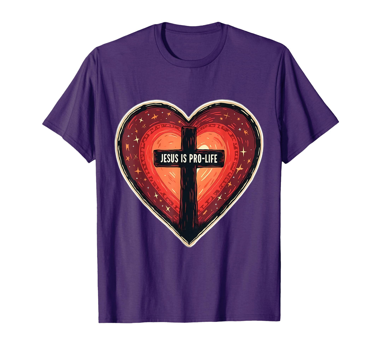 Jesus is Pro Life Christian Pro-Life Anti Abortion Heart T-Shirt
