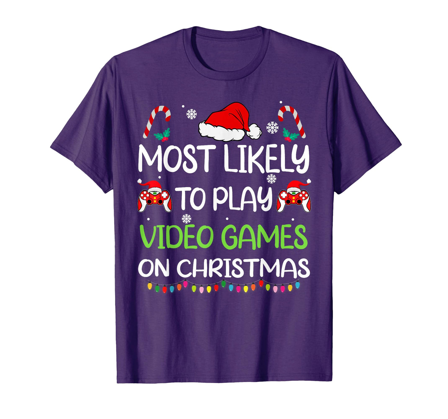 Most Likely To Video Games Christmas family gamer men boys T-Shirt