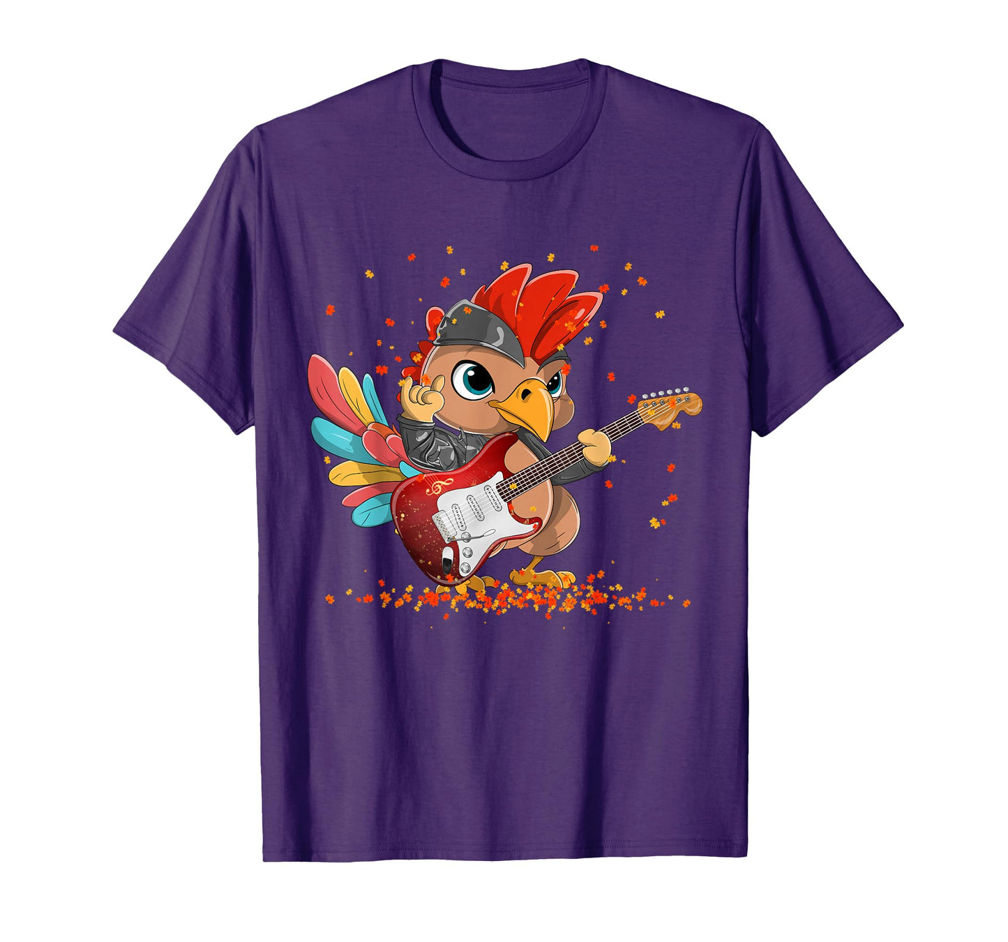 Rockin' Turkey - Fun Musical Thanksgiving Guitar Rock N Roll T-Shirt