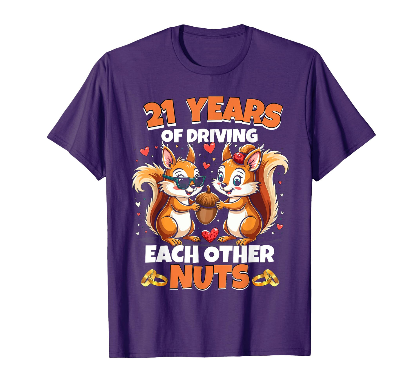 21st Wedding Anniversary 21 Years Of Driving Each Other Nuts T-Shirt