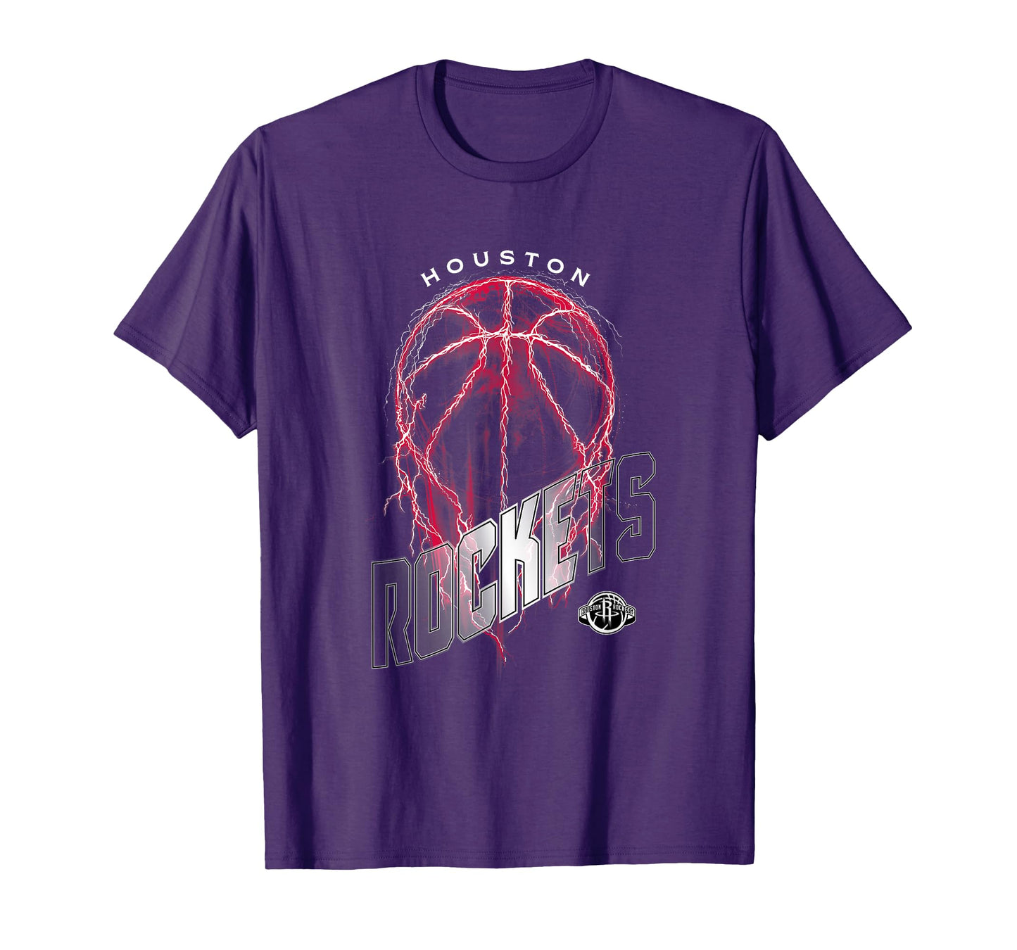 NBA Houston Rockets Lightning Bolt Basketball Logo T-Shirt