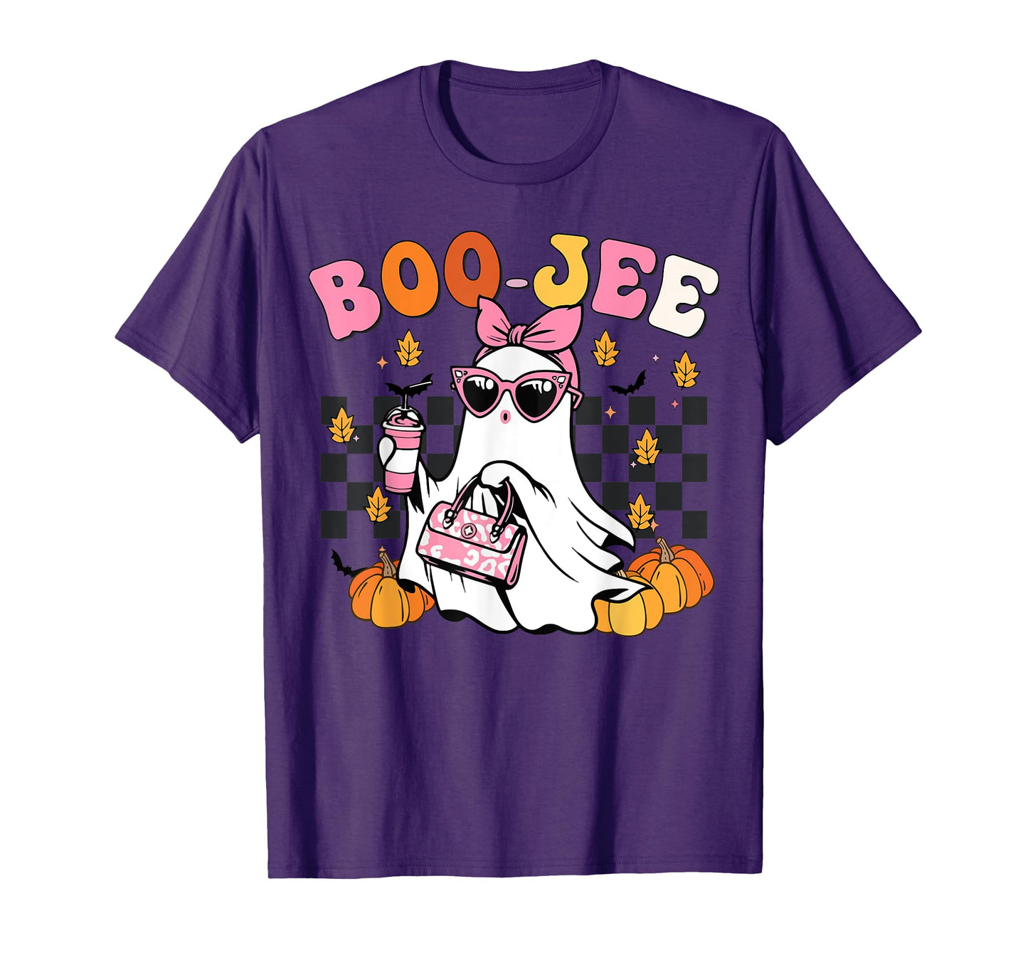 Funny Boo-Jee Ghost Halloween Women Girl Toddler Cute Groovy T-Shirt
