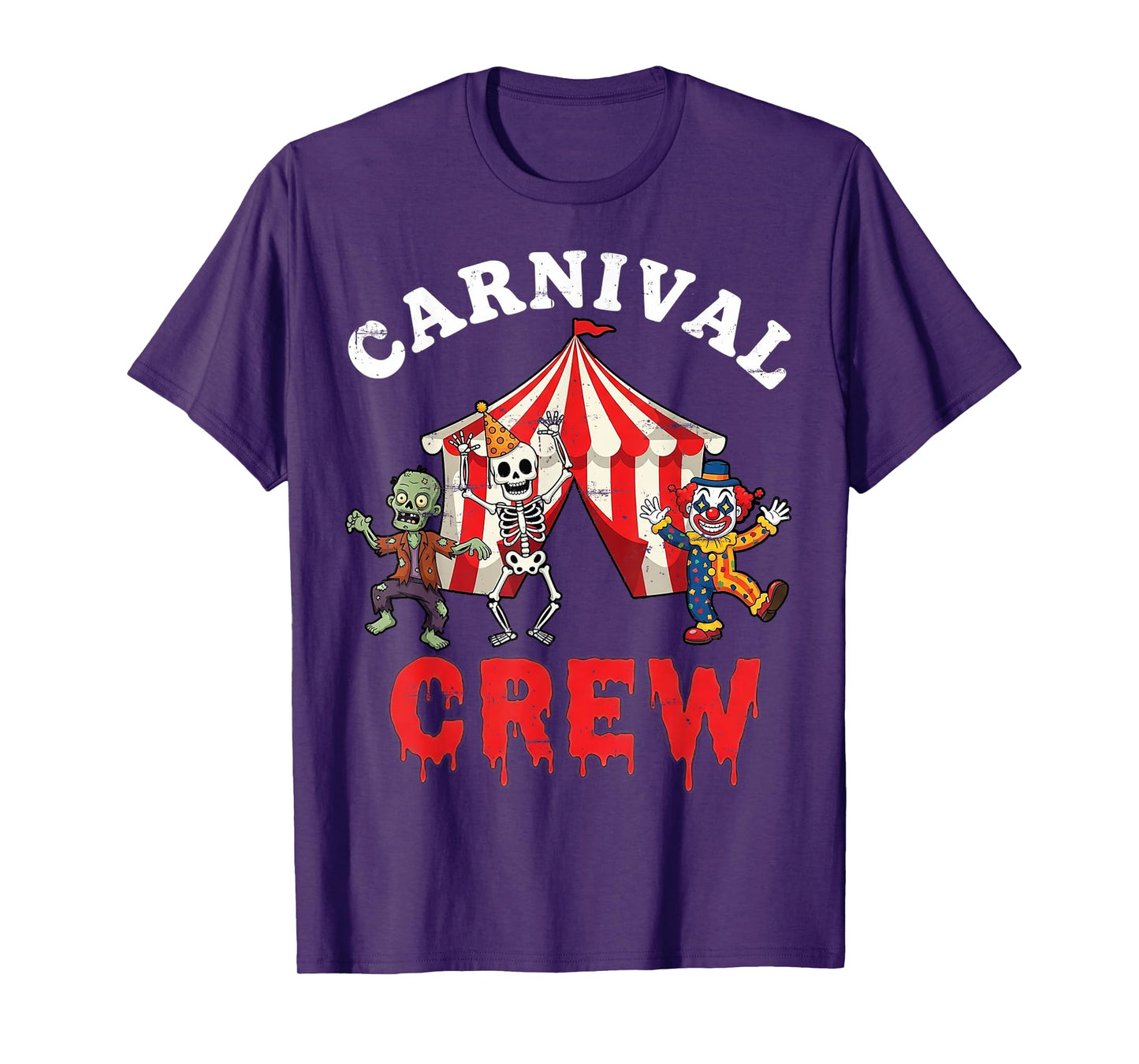 Carnival Crew Zombie Skeleton Clown Funny Halloween Circus T-Shirt
