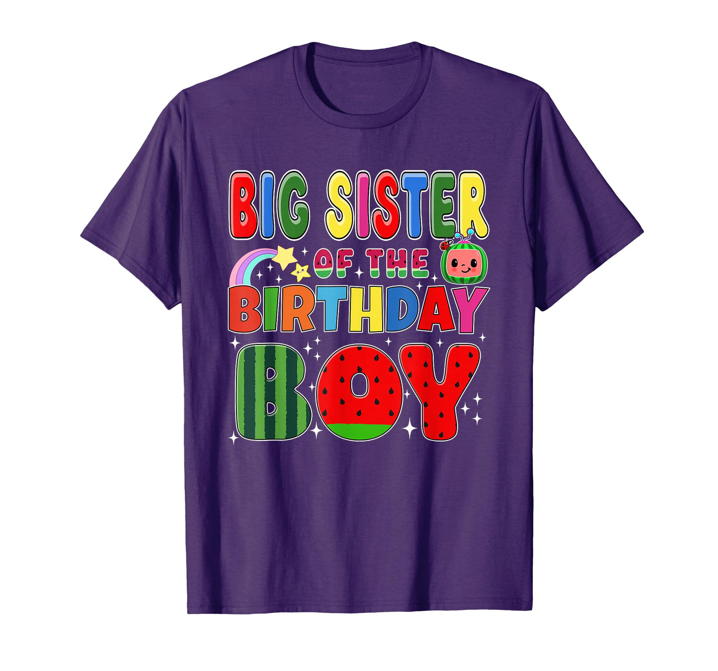 Big Sister of The Birthday Boy Melon Family Matching Funny T-Shirt