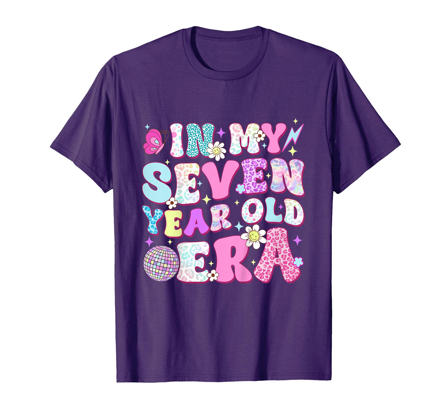 7 Year Old In My Seven Year Old Era Girl Kids 7th Birthday T-Shirt
