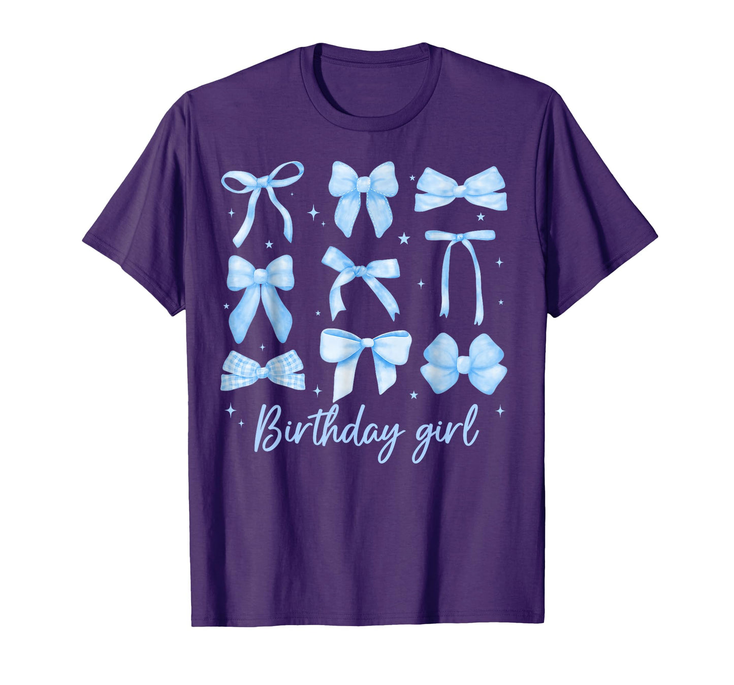 Birthday Girl Coquette Funny Birthday Girl Blue Coquette Bow T-Shirt
