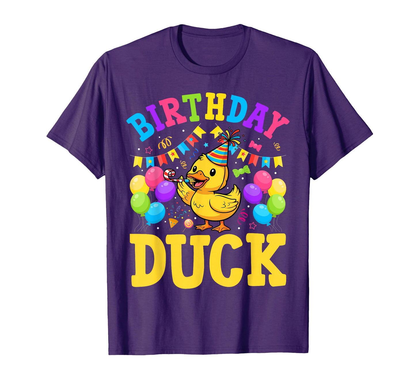 Birthday Duck Kids Girls Boys Bday Party Family T-Shirt