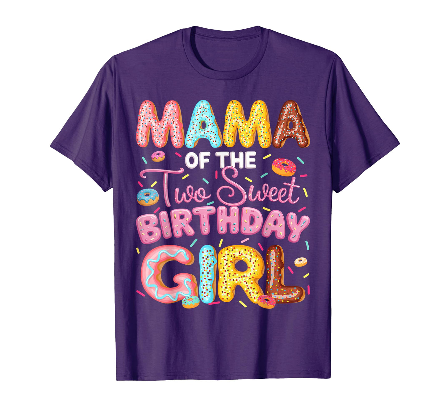 Mama Of The Two Sweet Birthday Girl Donut 2Nd Birthday T-Shirt
