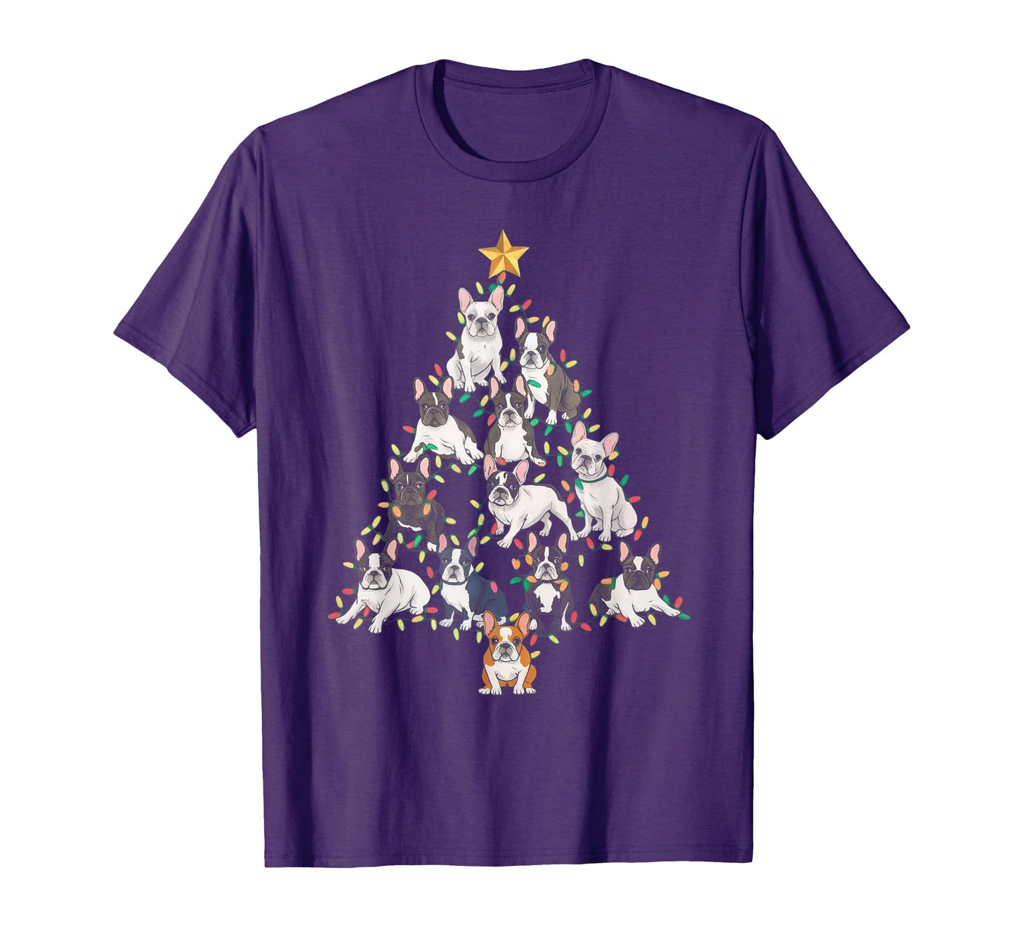 French Bulldog Christmas Tree Frenchie Dog Xmas Pajamas Tee T-Shirt