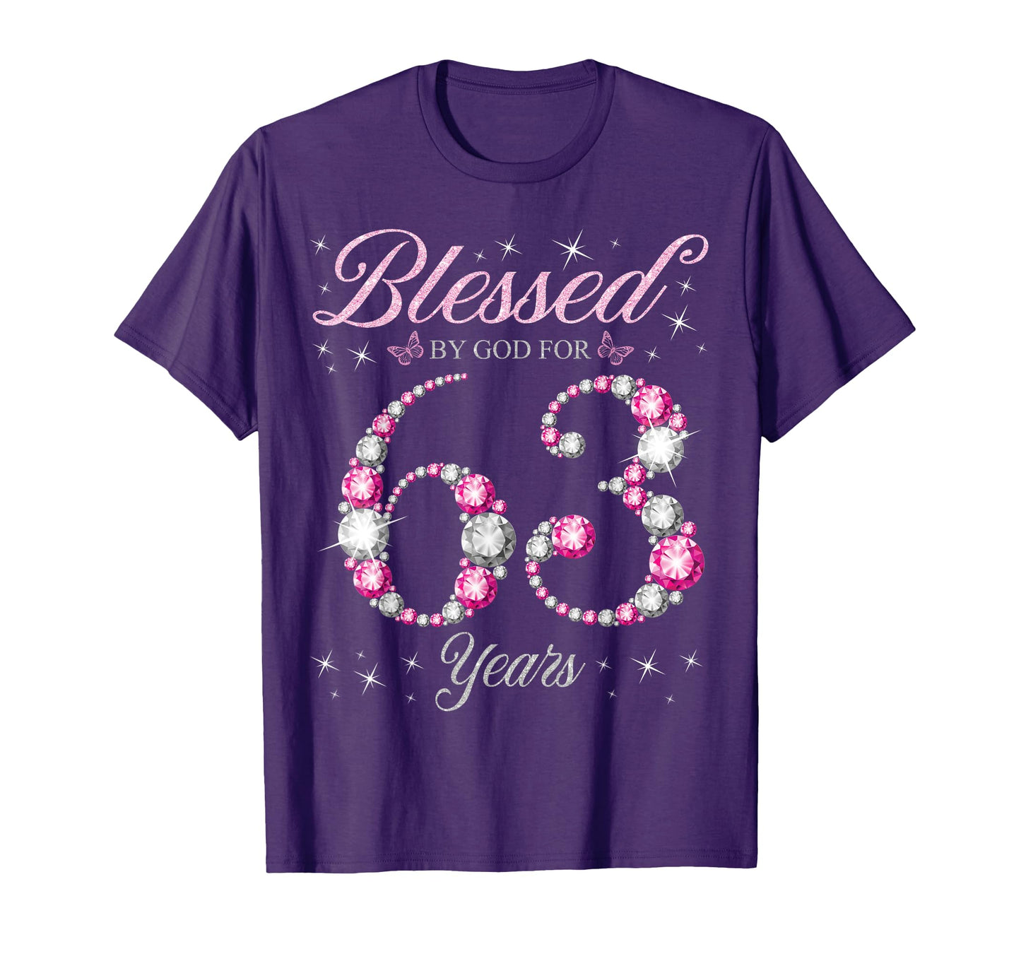 Blessed By God For 63 Years Old 63rd Birthday Party T-Shirt