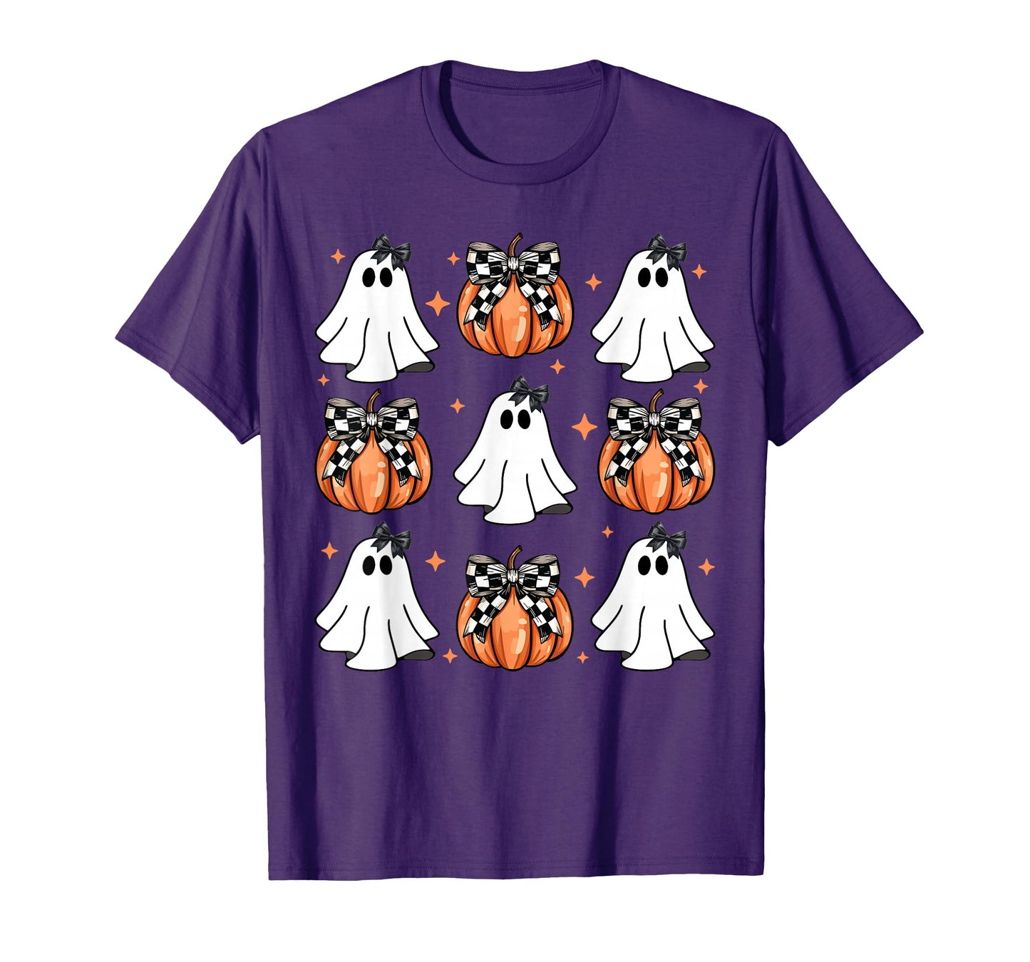 Coquette Bow Pumpkin Ghost Halloween Girly Ghost Women Girl T-Shirt