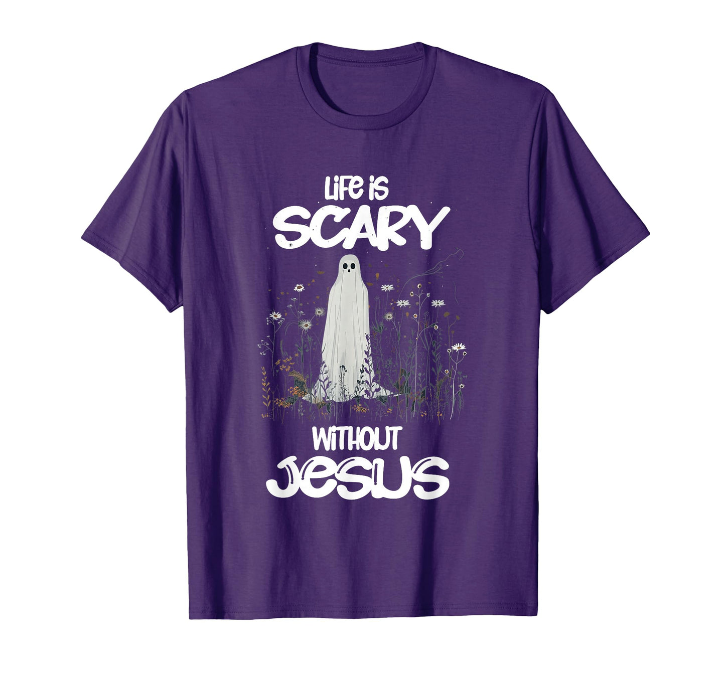 Spooky Life is Scary Without Jesus Christian Halloween T-Shirt