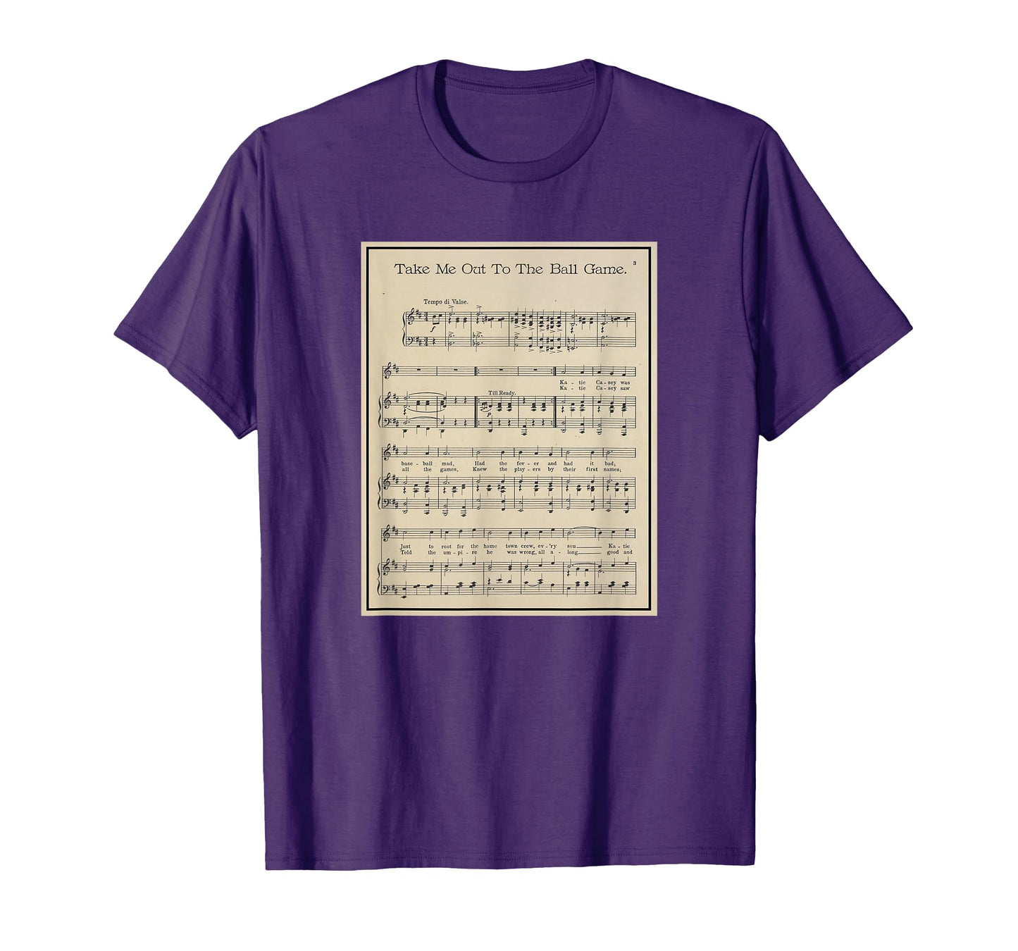 Take Me Out To The Ball Game Song Sheet Music T-Shirt