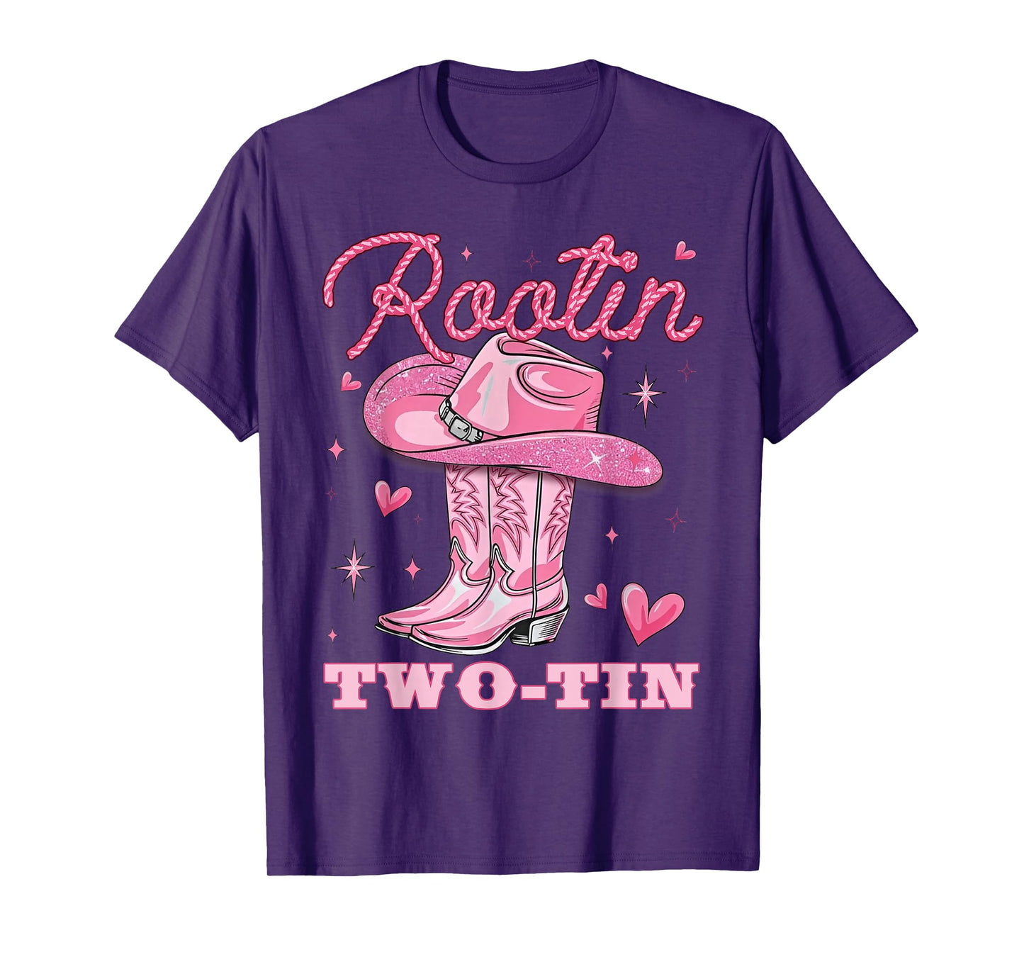 Rootin Two-tin Cowgirl Western Rodeo 2nd Birthday Girl Howdy T-Shirt
