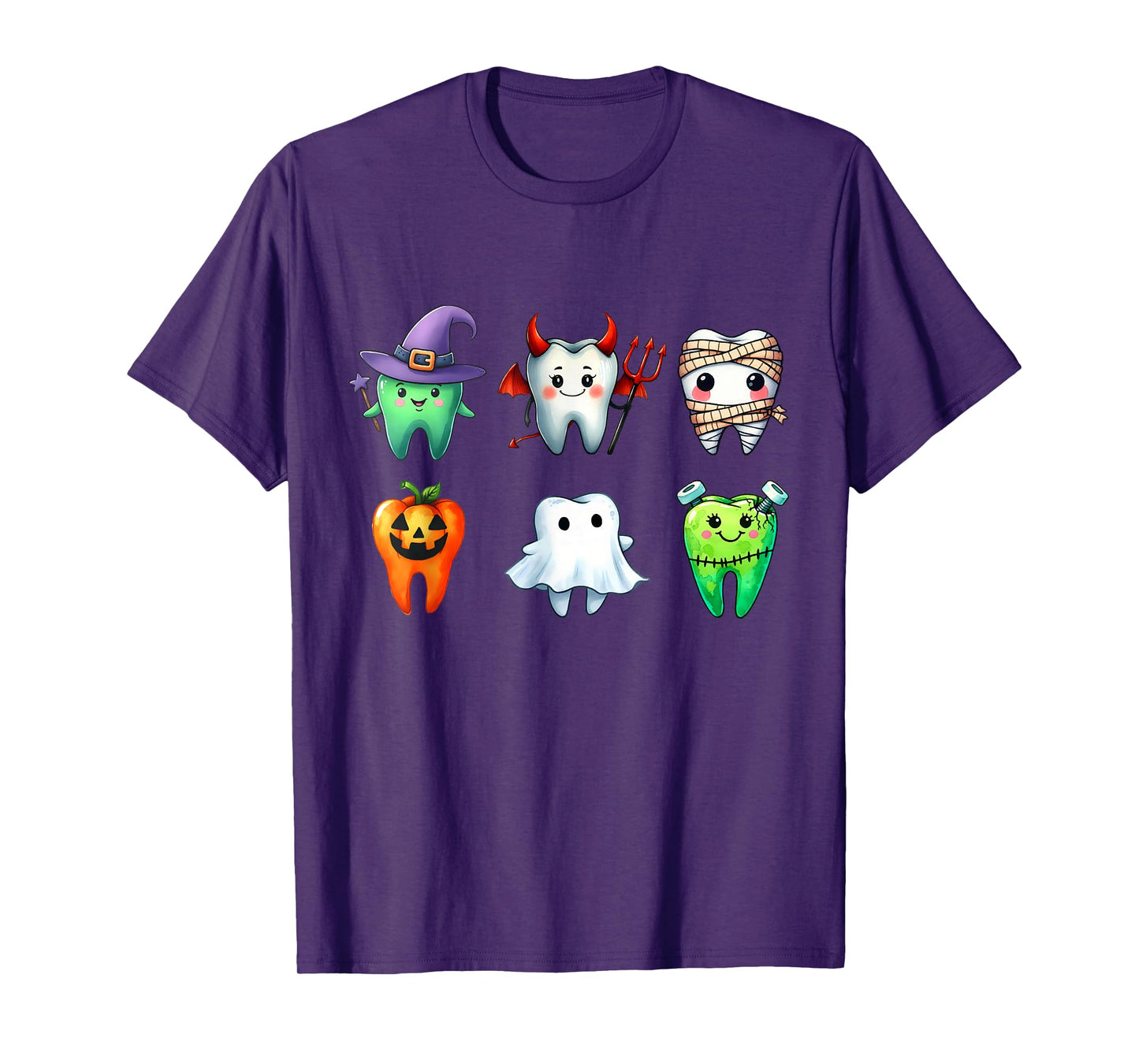 Teeth Ghost Pumpkin Witch Cute Dental Halloween Dentist T-Shirt