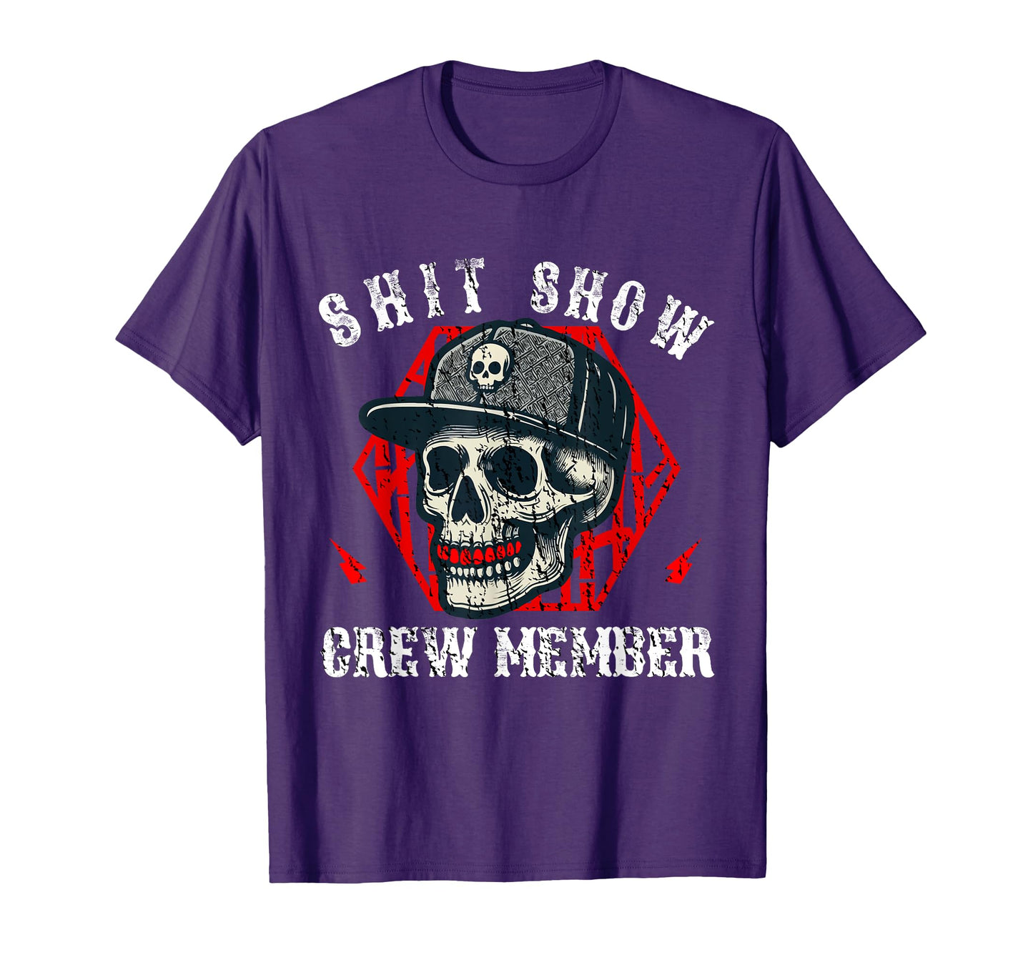 Shit Show Crew Member Skull Boss Manager Skeleton T-Shirt