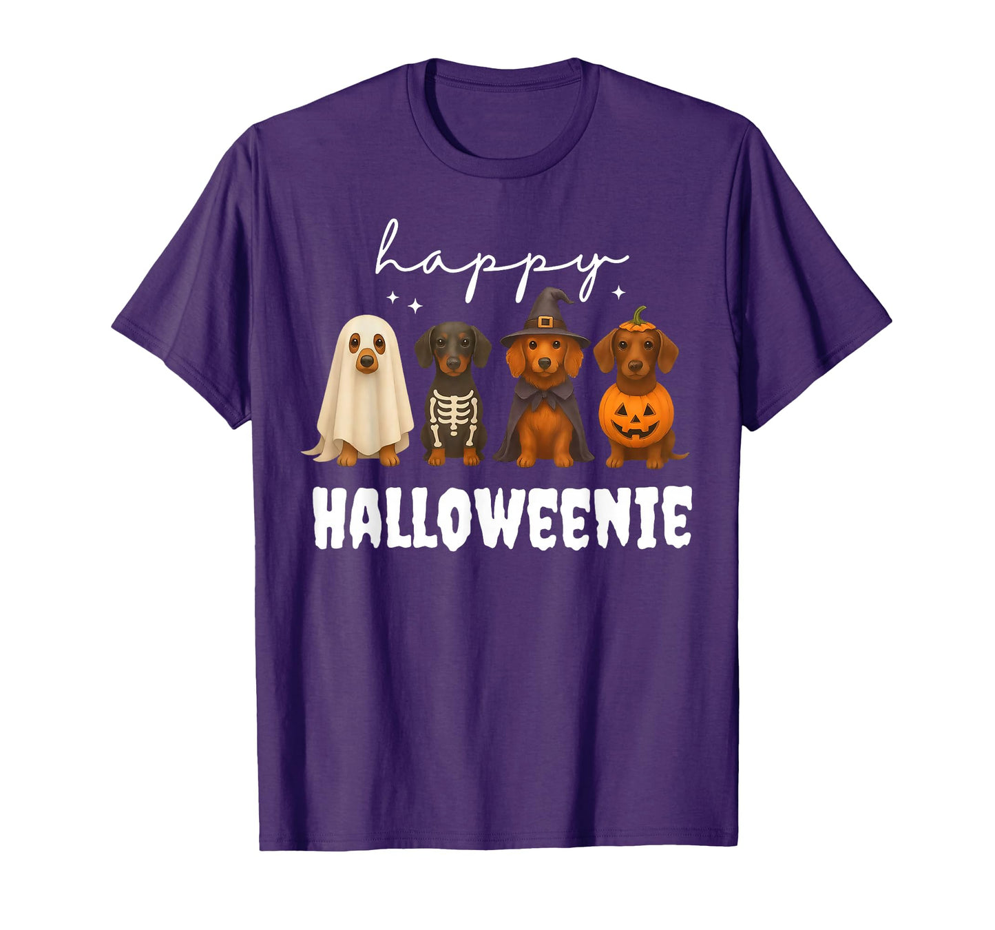 Happy Halloweenie Funny Dachshund Dog Doxie Mom Costume T-Shirt