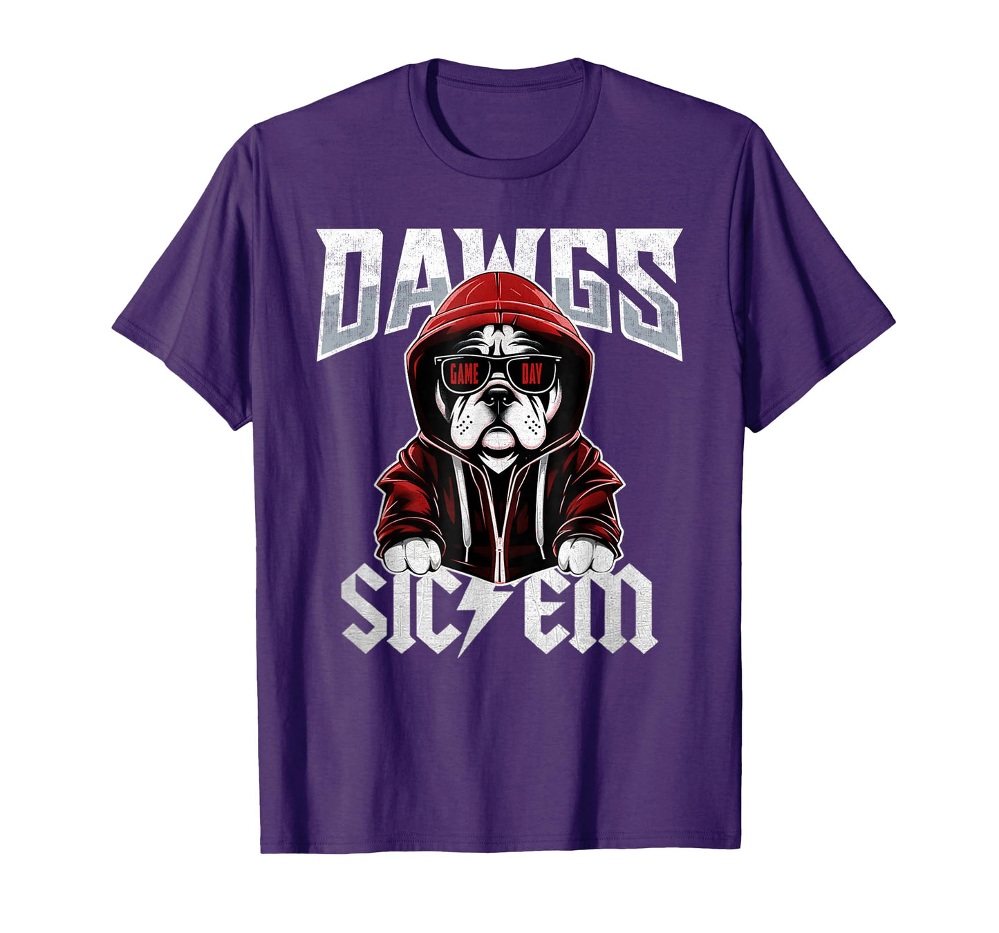 Sic Em Bulldog Distressed - Dawgs Bulldog Spirit Evergreen T-Shirt