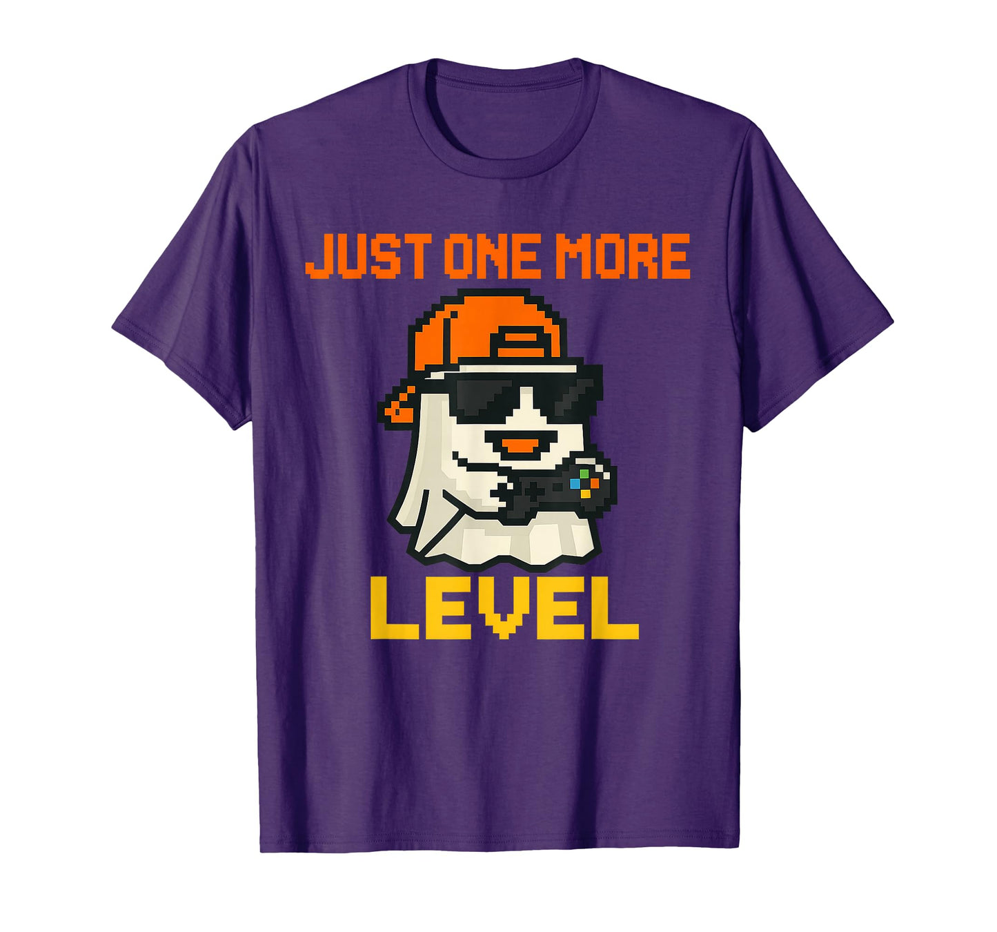 Just One More Level Ghost Gamer Funny Pixel Video Gaming Boy T-Shirt