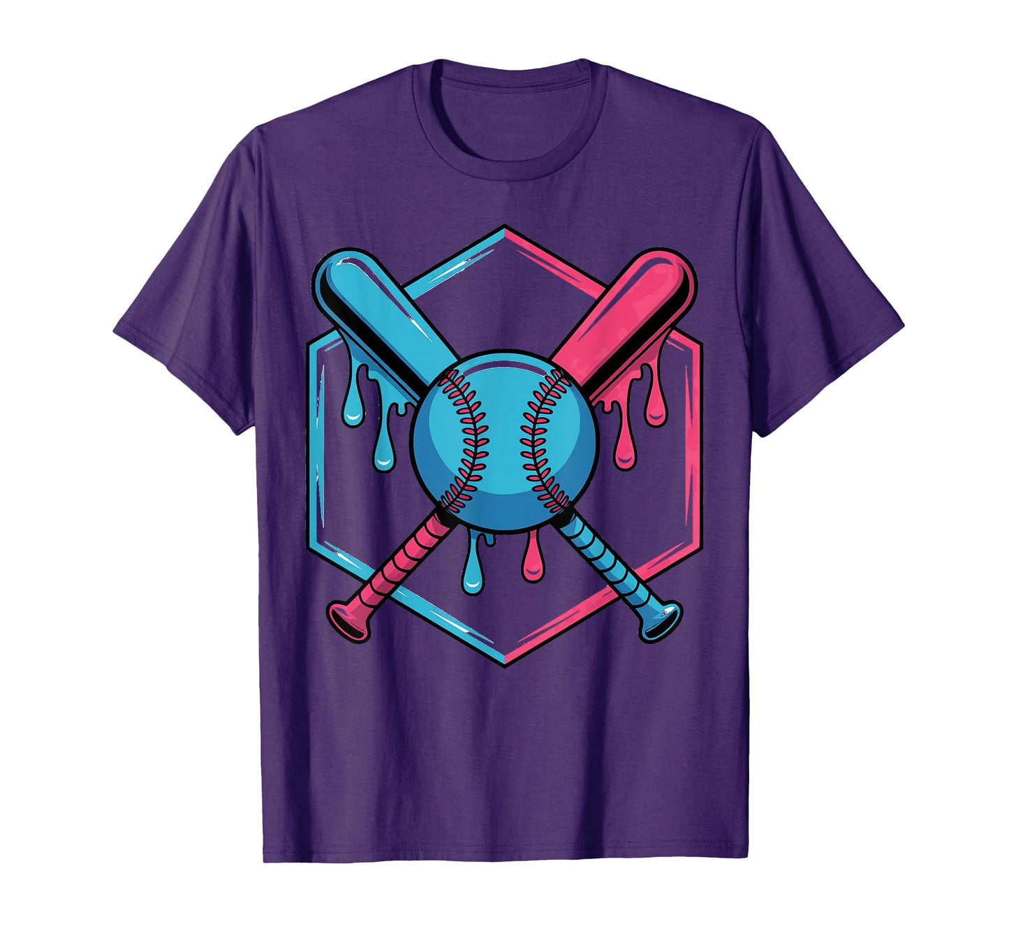 Baseball Drip For Boys Ice Cream Drip Youth Boys Baseball T-Shirt