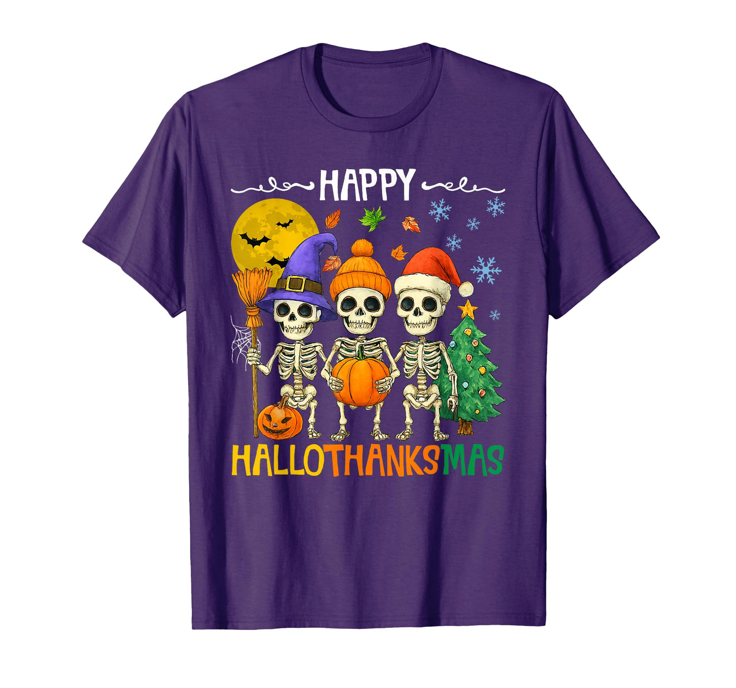 Happy Hallothanksmas Skeleton Meme Funny Holiday Mashup T-Shirt
