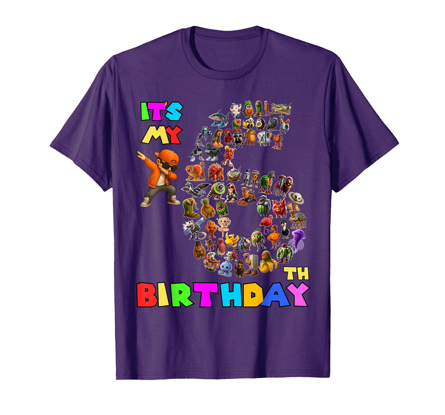 Funny It's My 6th Birthday Italian Brainrot Meme Boys Girls T-Shirt