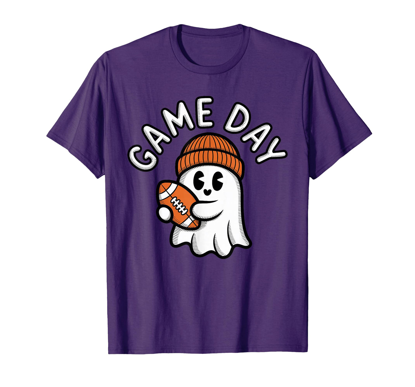 Halloween Football Player Toddler Boys Kids Ghost Game Day T-Shirt