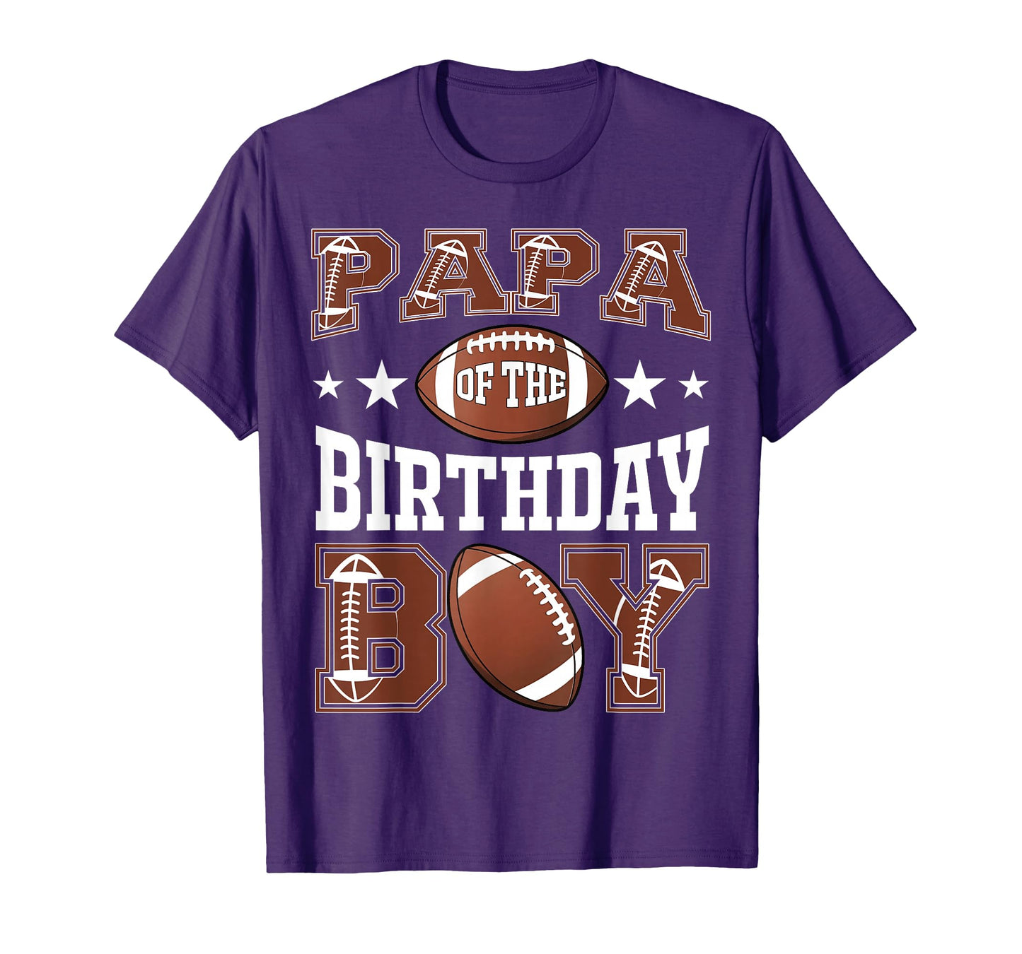 Papa Of The Birthday Boy Football Game Day T-Shirt