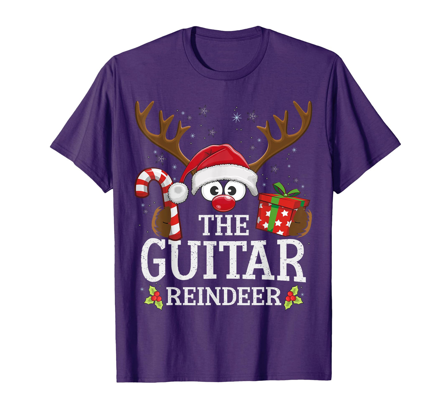 Christmas Matching The Guitar Reindeer Family T-Shirt