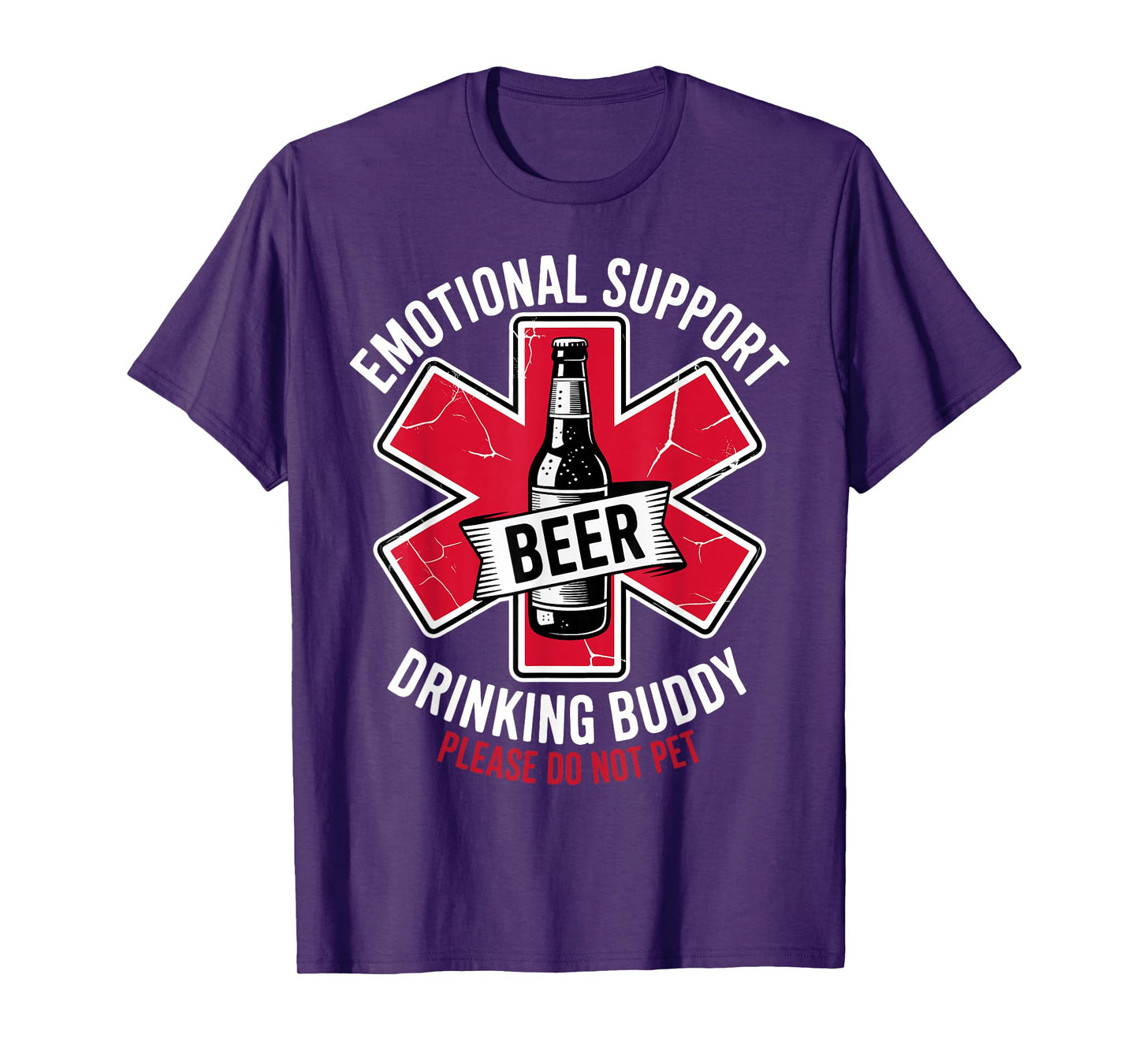 Emotional Support Drinking Buddy Funny Adult Humor Beer T-Shirt