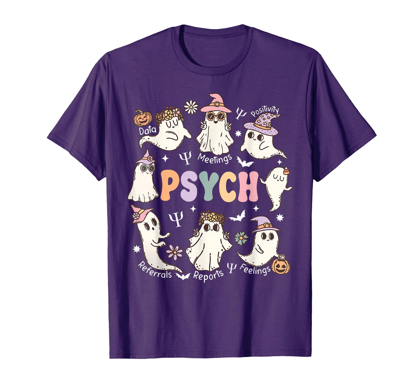 School Psychologist Halloween Spooky Psych Ghost Psychology T-Shirt