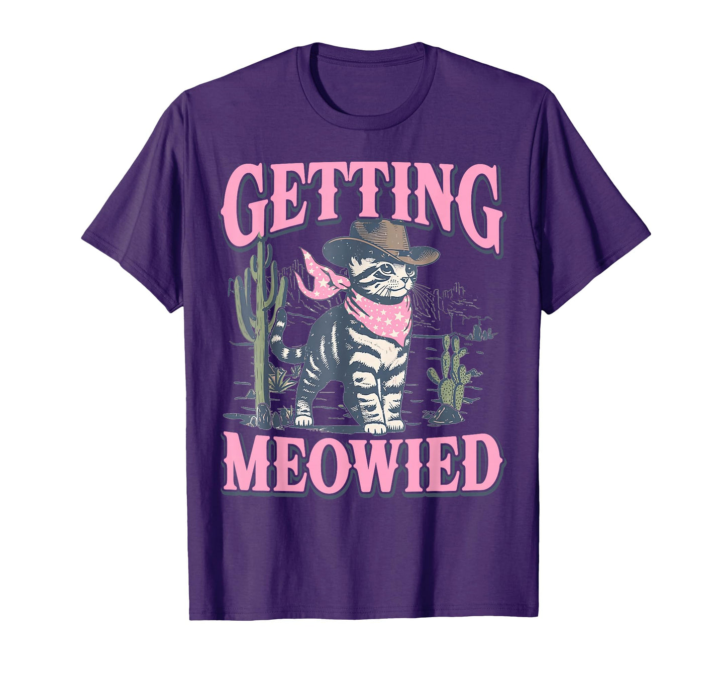 Bachelorette Party Cowgirl Getting Meowied Cat Bride Funny T-Shirt