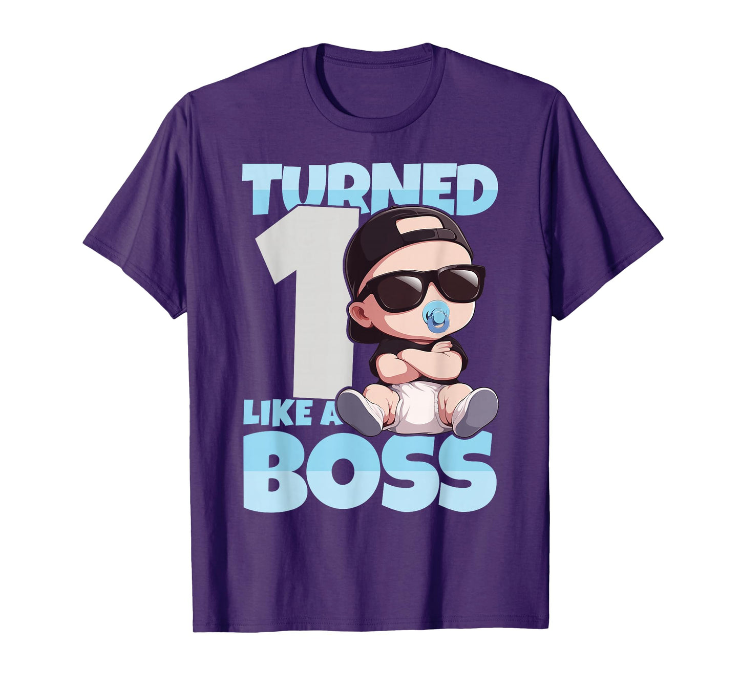 Baby 1st Birthday Boy Girl 1 Year Like a Boss Kids T-Shirt