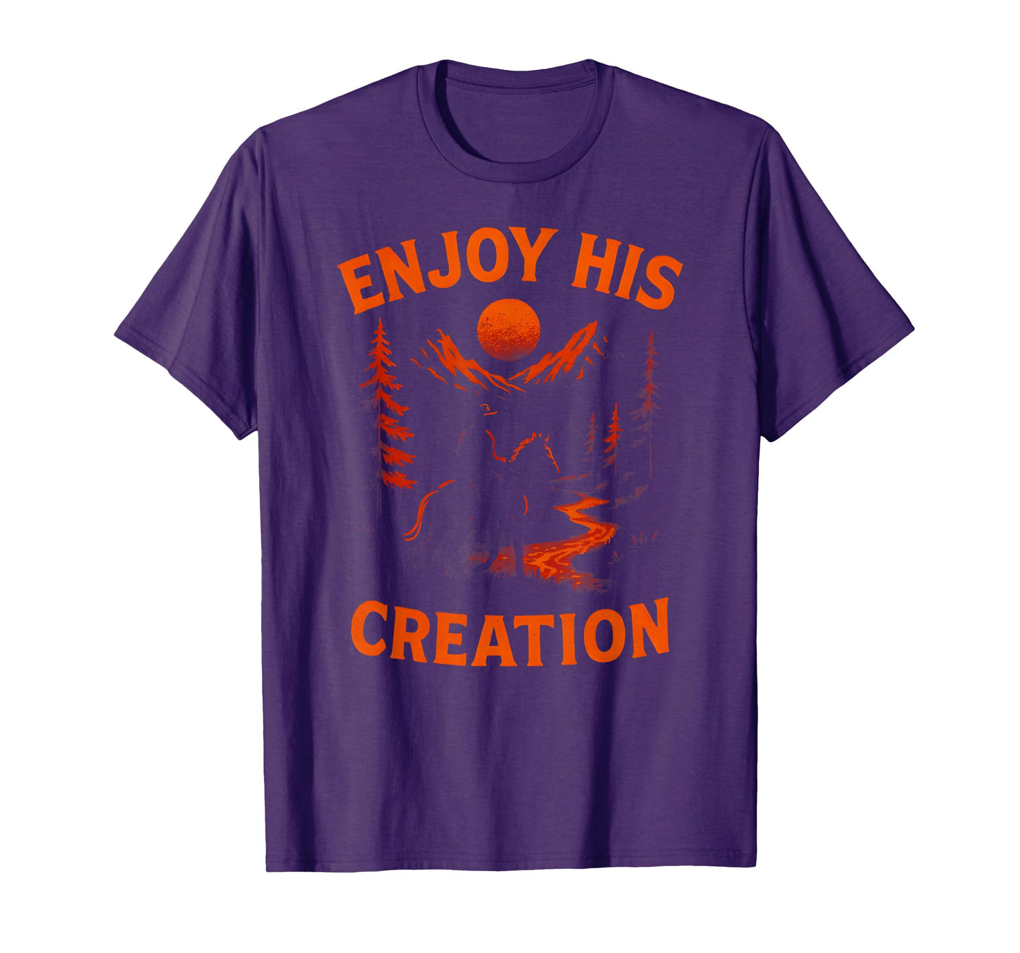 Outdoors Enjoy His Creation Vintage Mens Christian Faith T-Shirt