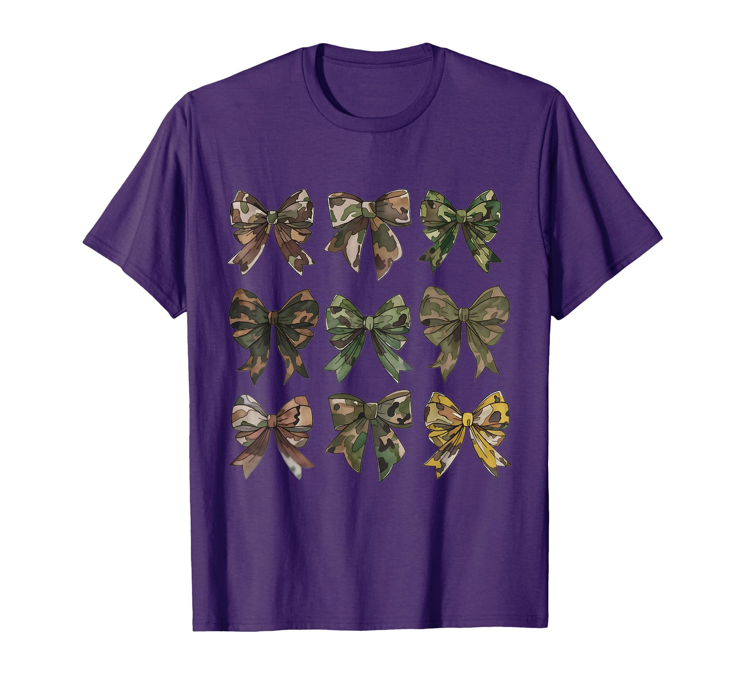 Camouflage Camo Bow Girls Camo Coquette Bow Hunting Women T-Shirt