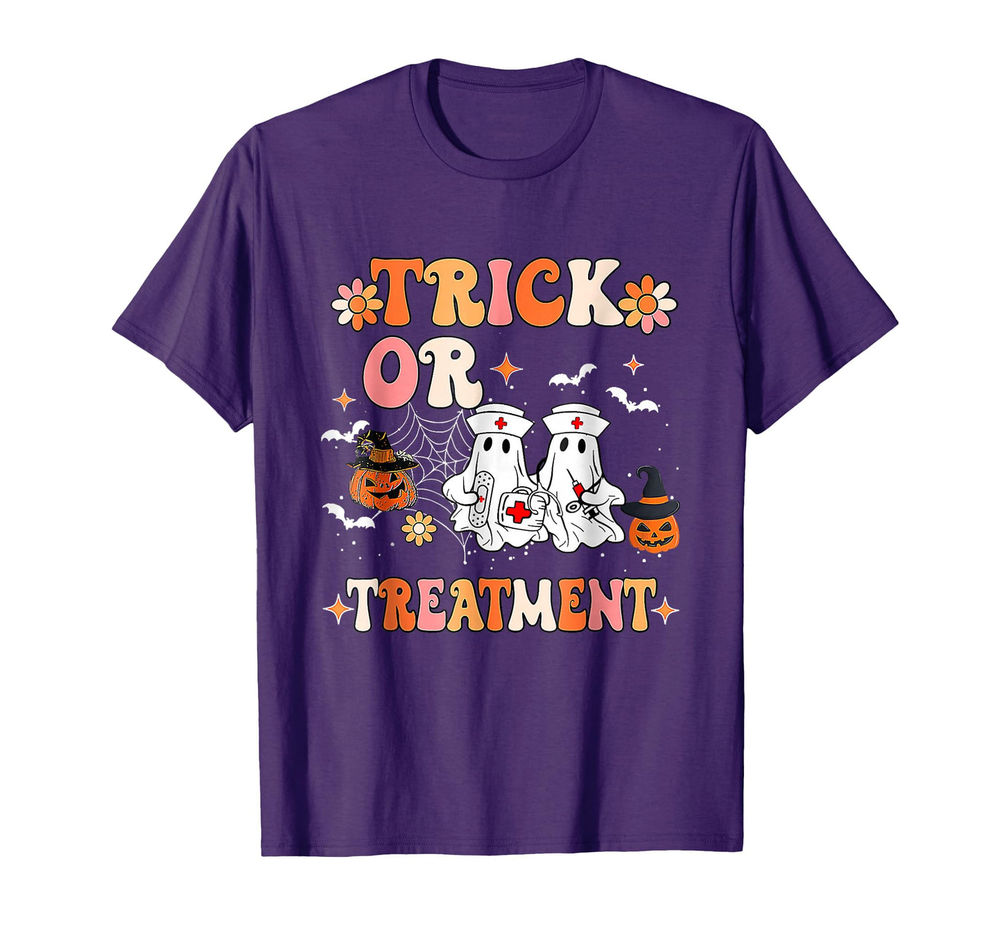 Trick Or Treatment Halloween Radiation Oncology Rad Therapy T-Shirt