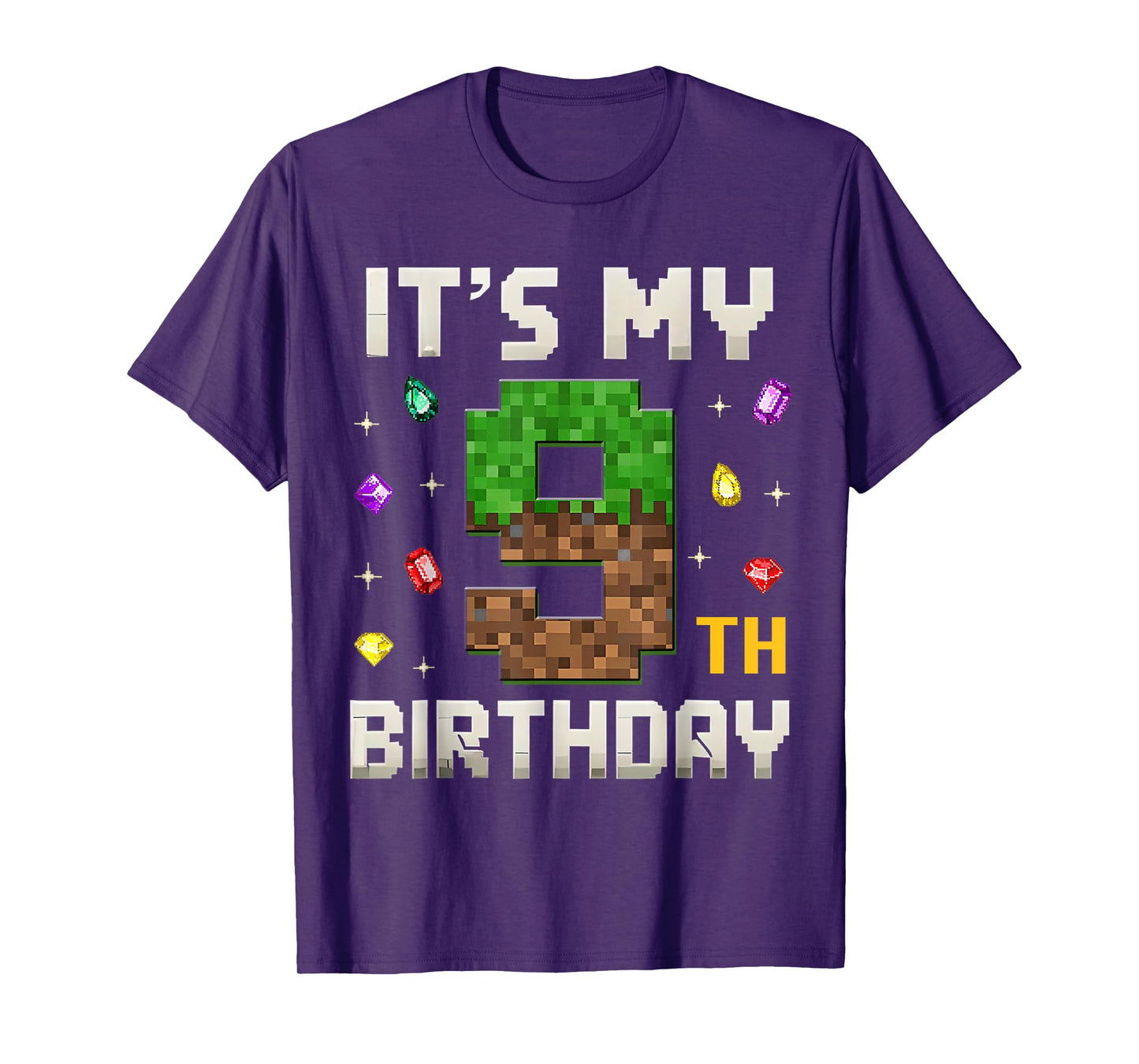 Boys Kids It's My 9th Birthday Video Game Pixel T-Shirt