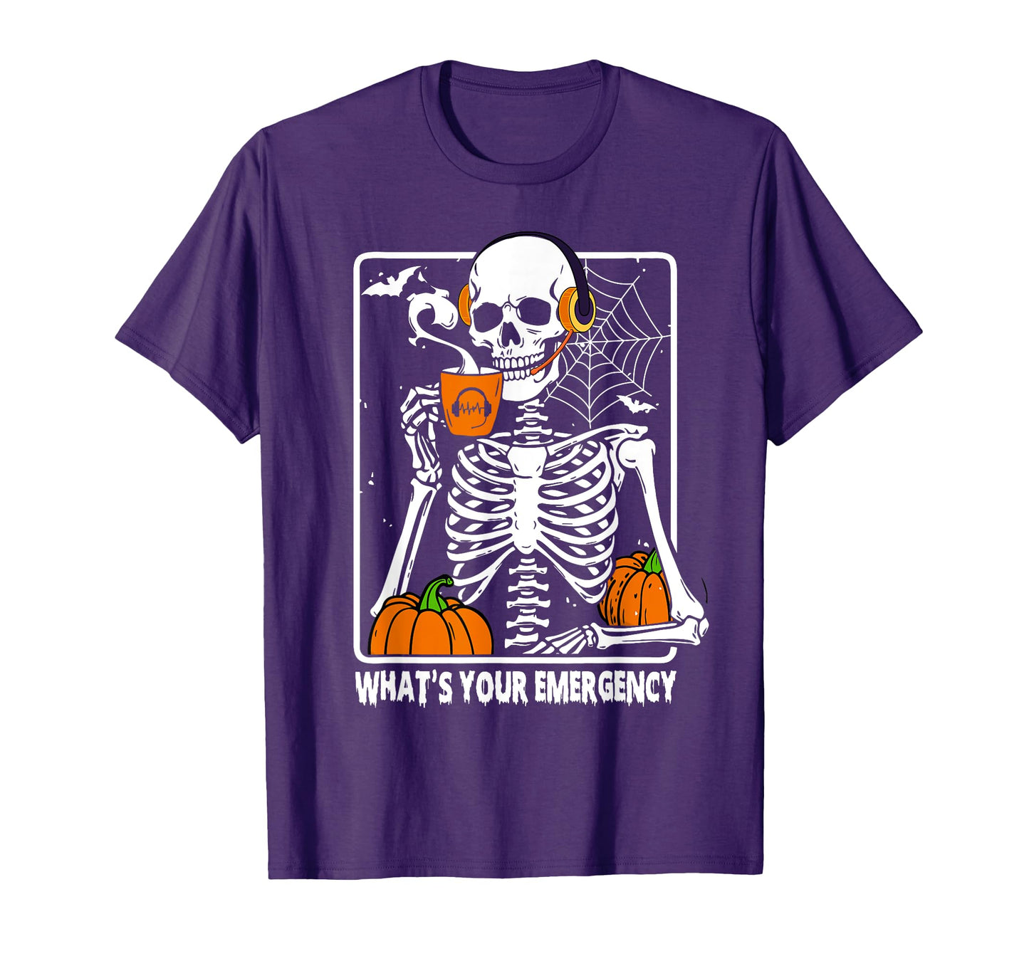 Skeleton Halloween 911 Dispatcher Funny What Your Emergency T-Shirt