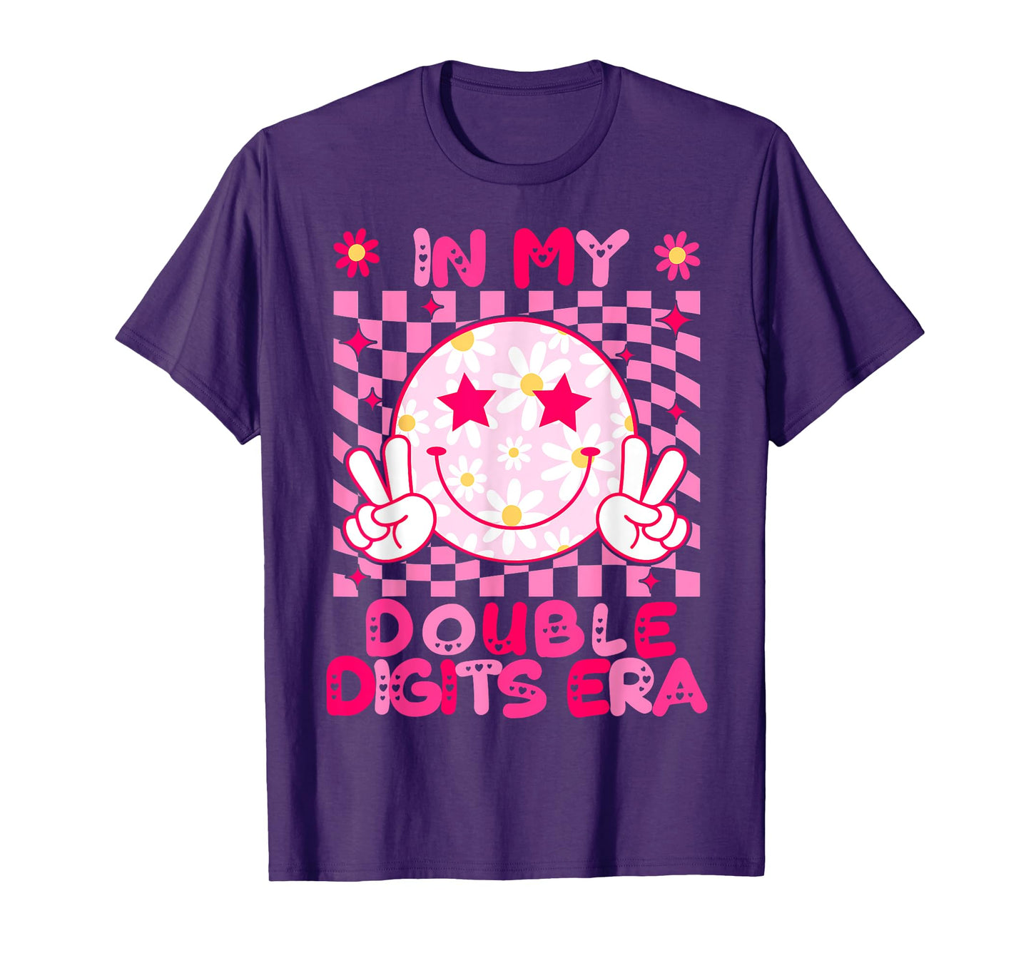 In My Double Digits Era Retro 10 Year Old 10th Birthday Girl T-Shirt