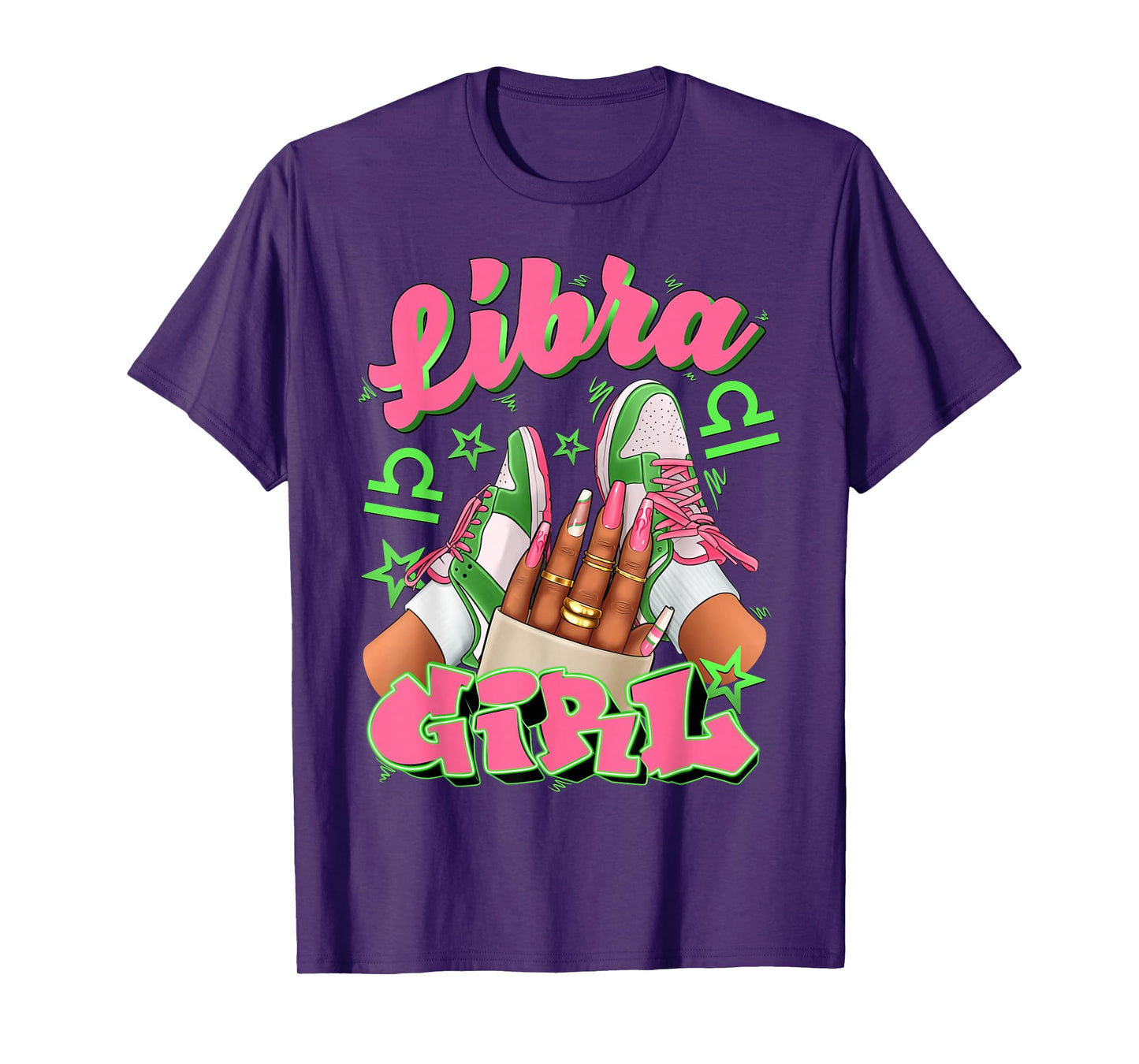 Libra Girl Birthday Queen Sneakers Astrology Zodiac T-Shirt