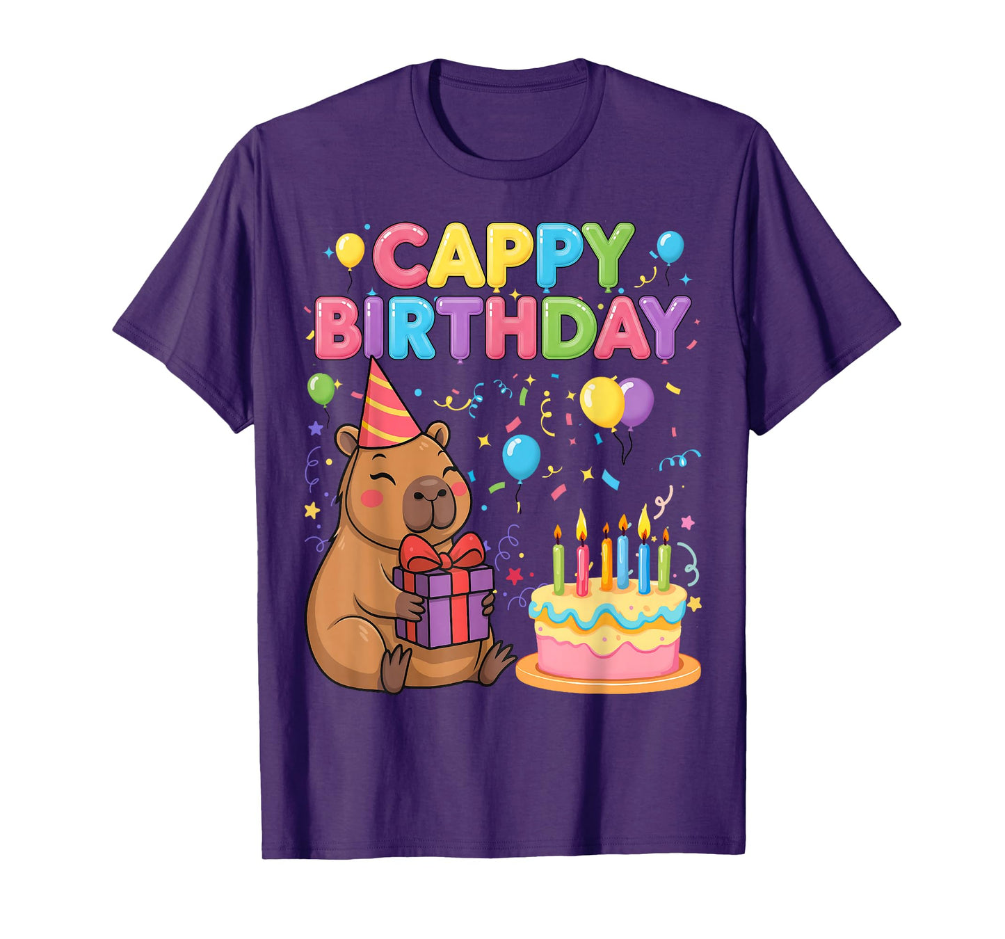 Capybara Lovers Cappy Birthday Girl Boy Happy Birthday Party T-Shirt