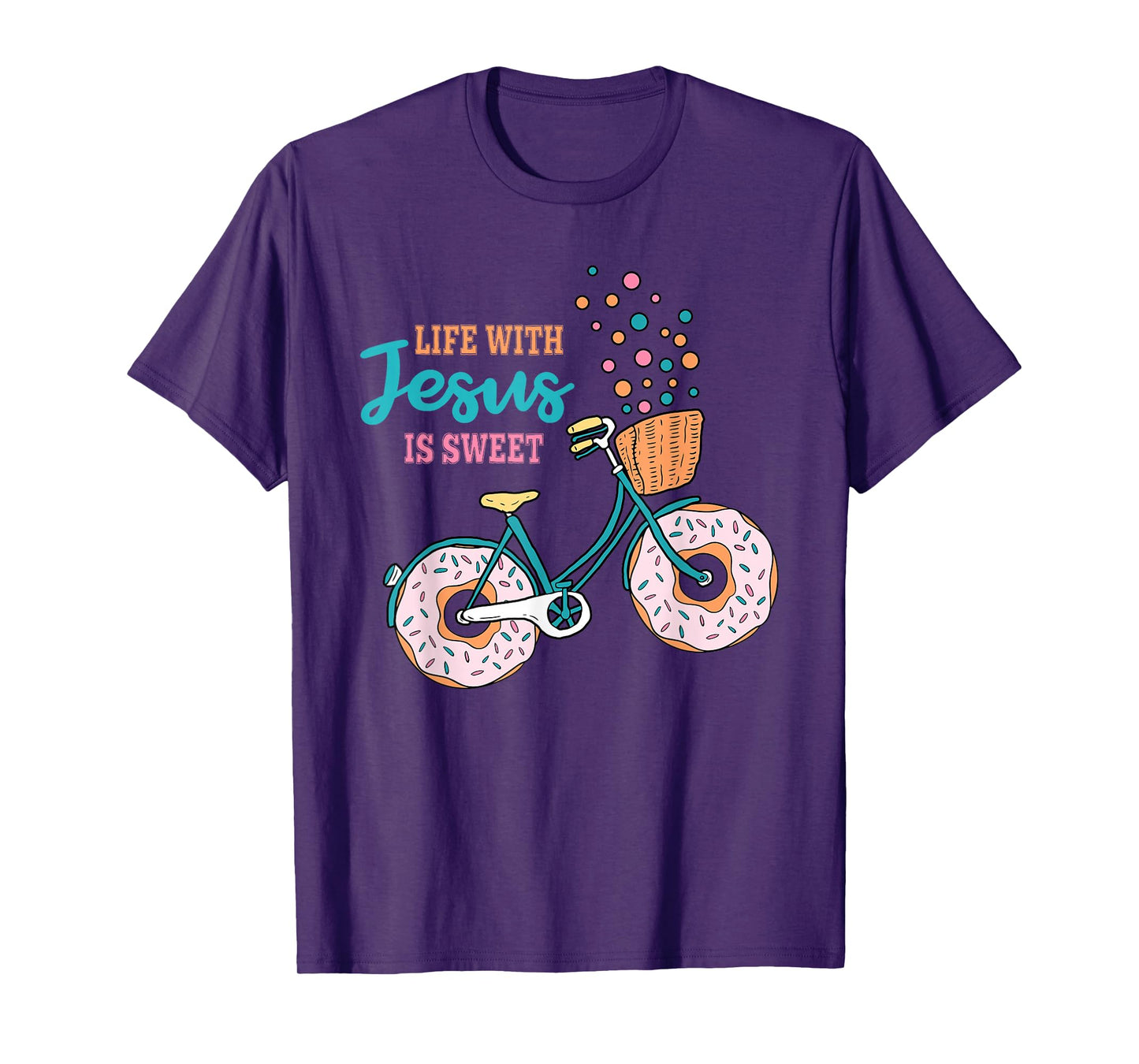 Life with Jesus is Sweet Funny Donut Christian T-Shirt
