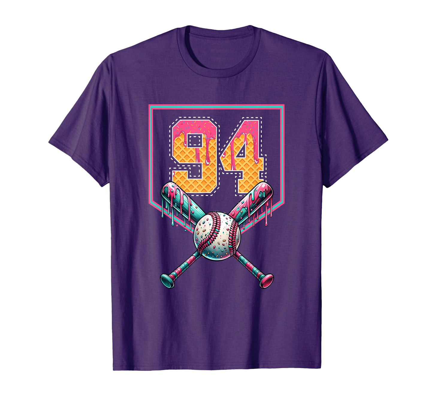 Baseball Drip Number 94 Player Or 94th Birthday T-Shirt
