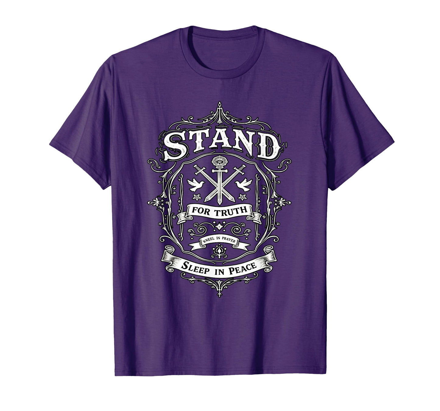 Stand for Truth Kneel in Prayer Sleep in Peace Vintage T-Shirt