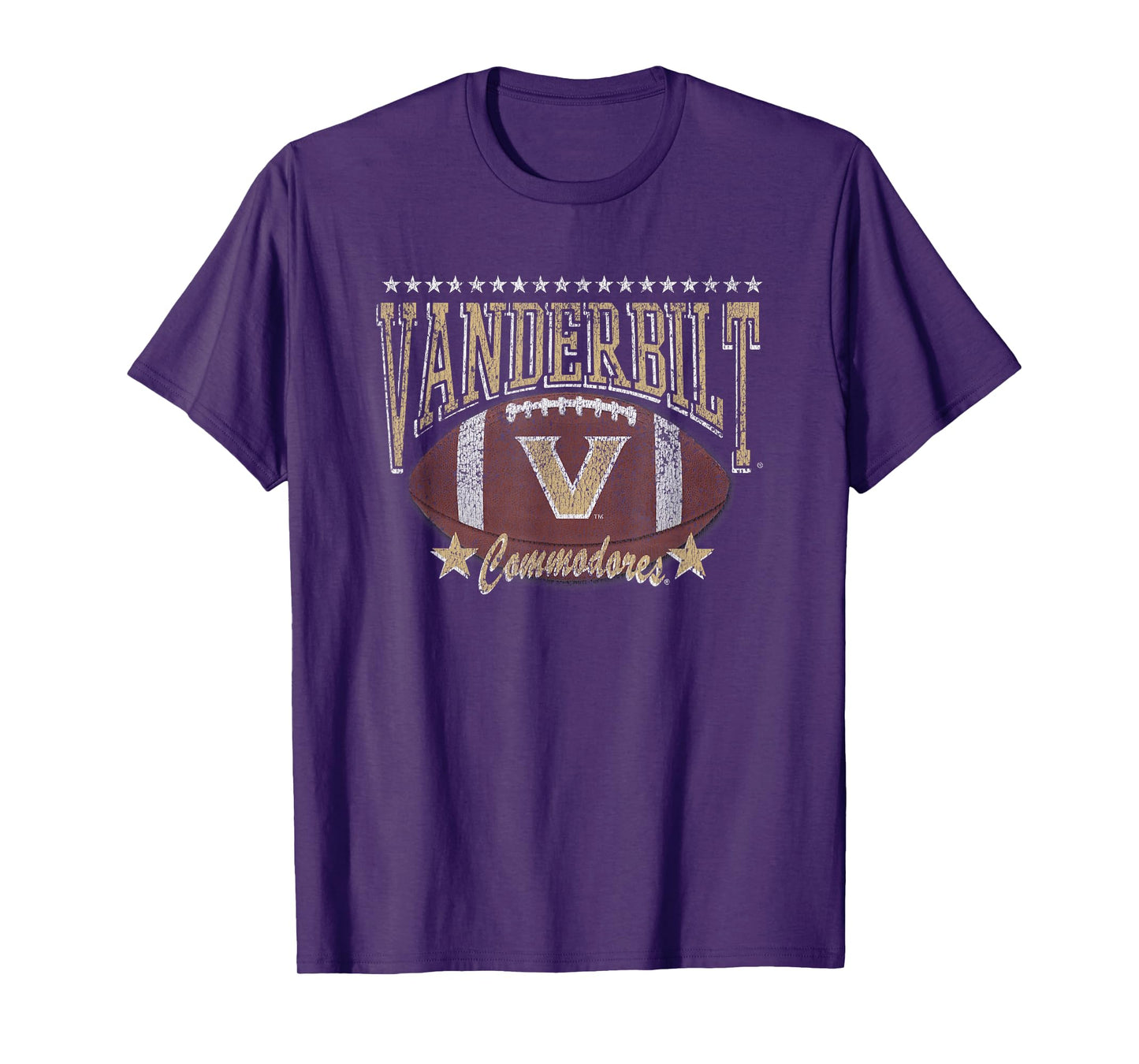 Vanderbilt Commodores Football Vintage Stars Black T-Shirt