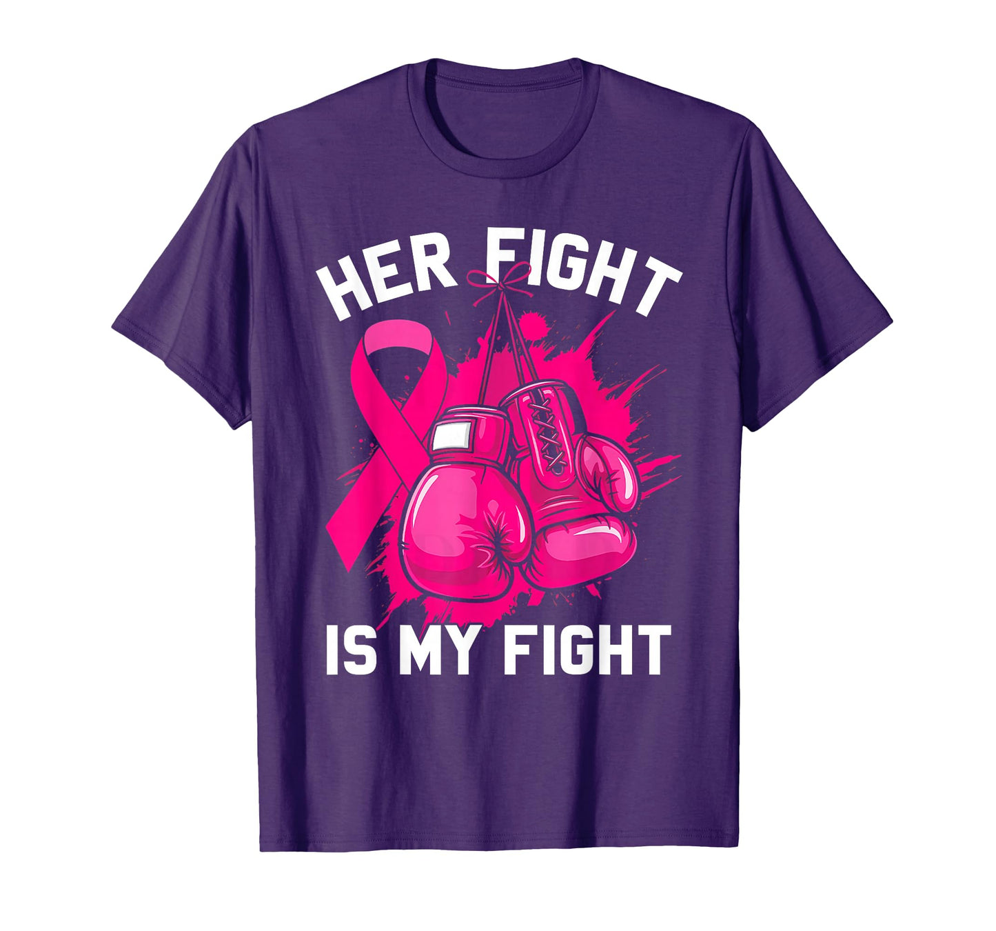 Breast Cancer Awareness Husband Support Squad Boxing Gloves T-Shirt