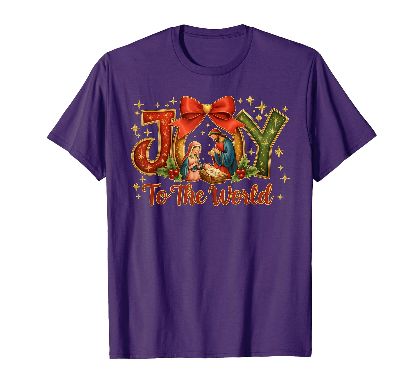 Joy to The World Coquette Jesus Nativity Christian Christmas T-Shirt