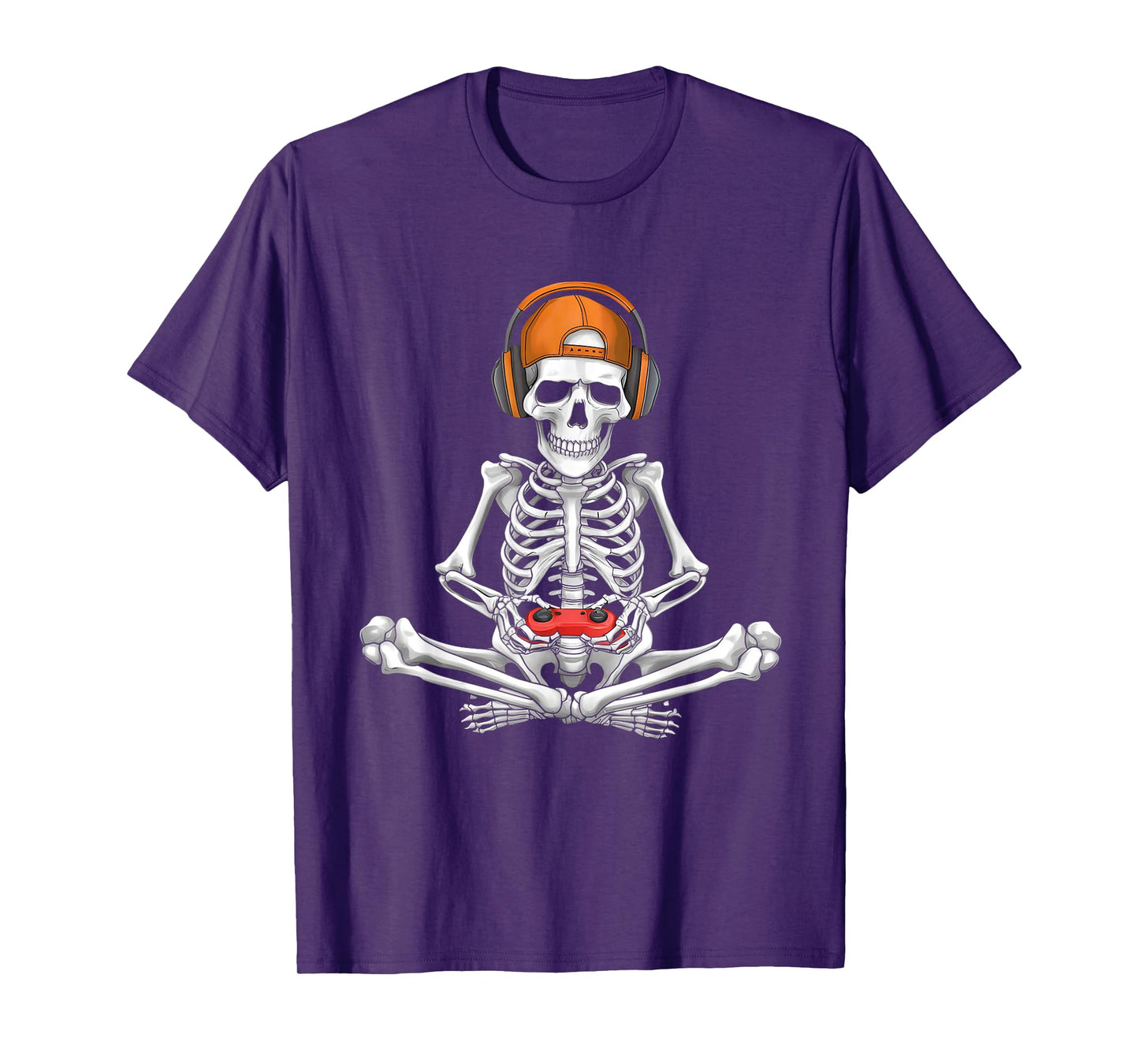 Video Game Skeleton Halloween Gaming Teens Gamer Men Boy Kid T-Shirt